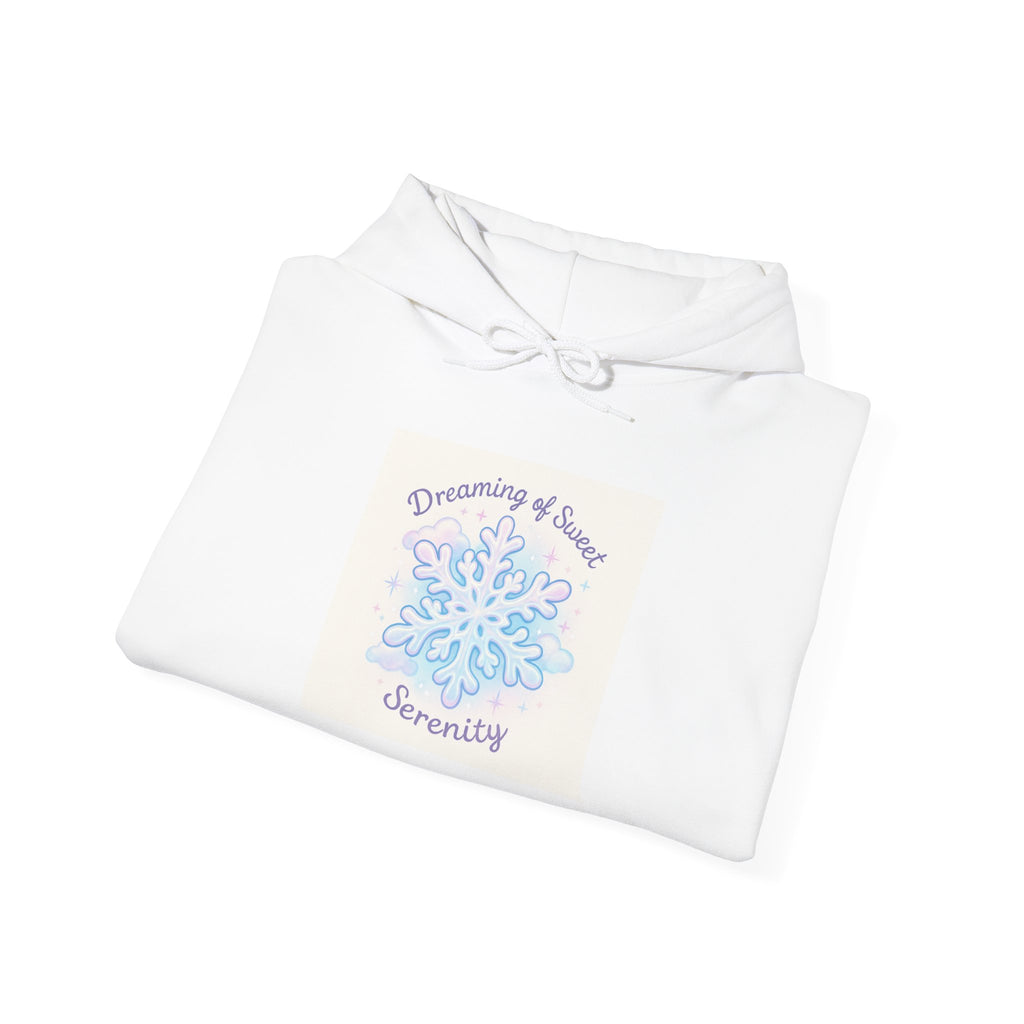 Serenity Snowflake Hoodie — "Dreaming of Snow" Cozy Winter Pullover