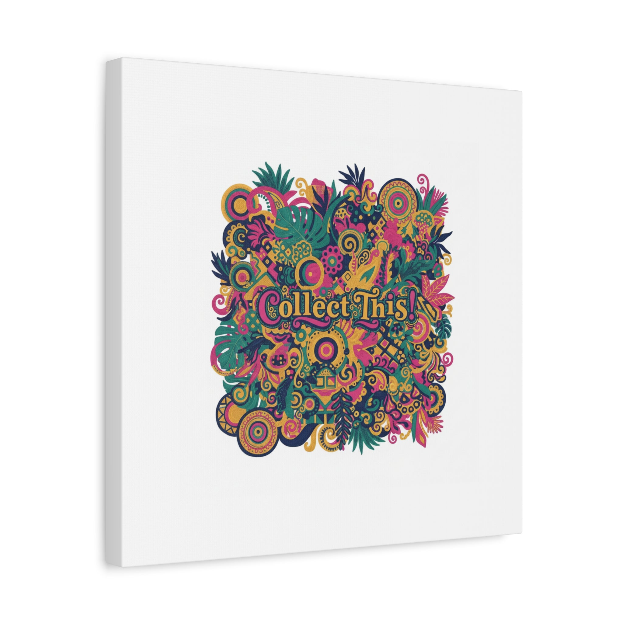Collect This! Maximalist Floral Collage Canvas | Bold Boho Pattern, Colorful Ornament