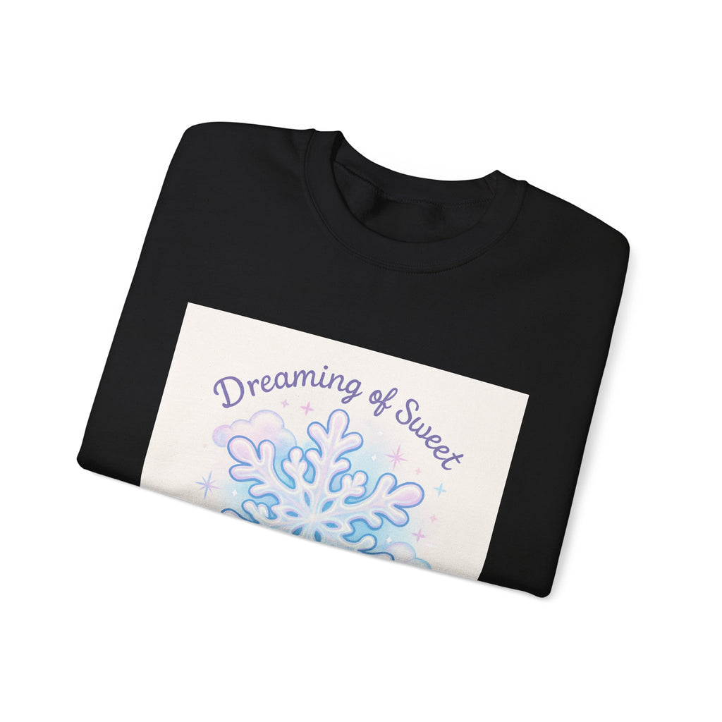 Sweatshirt — 'Dreaming of Sweet Serenity' Snowflake Cozy Crewneck