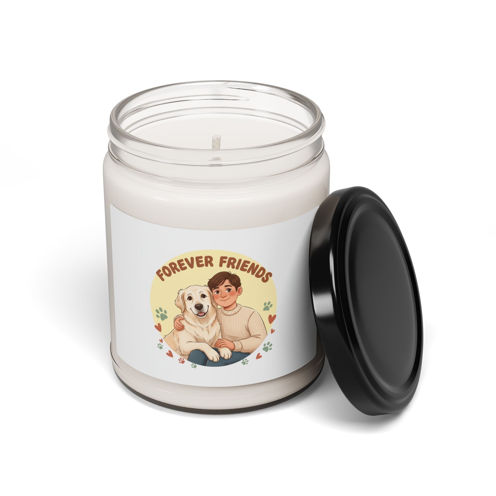 Forever Friends Pet Candle, Soy Candle for Senior Dog Lovers | Paw Print Holiday Scent