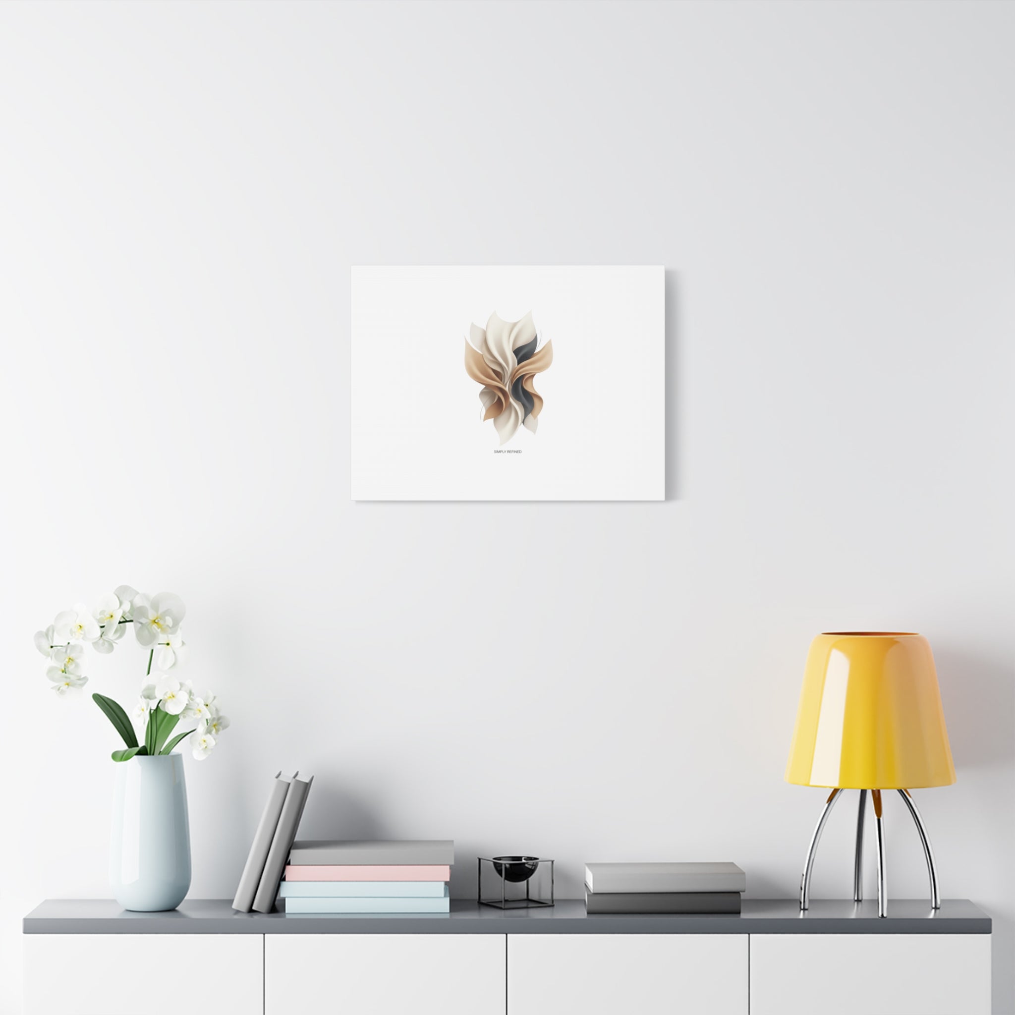 Neutral Abstract Bloom Canvas, Matte Stretched Canvas | Quiet Luxury, Minimalist Wall Art