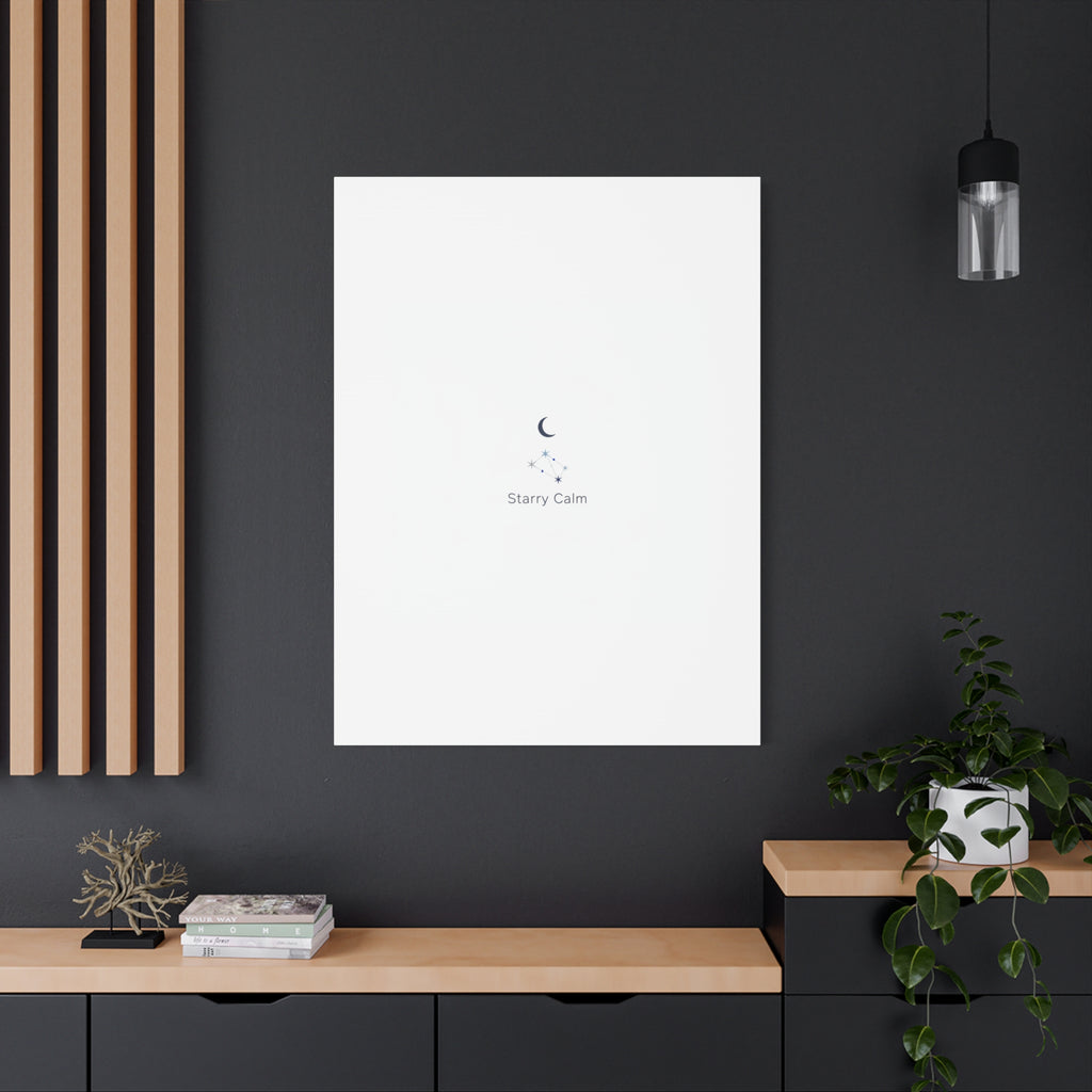 Starry Calm Moon & Constellation Canvas, minimal astrology art print