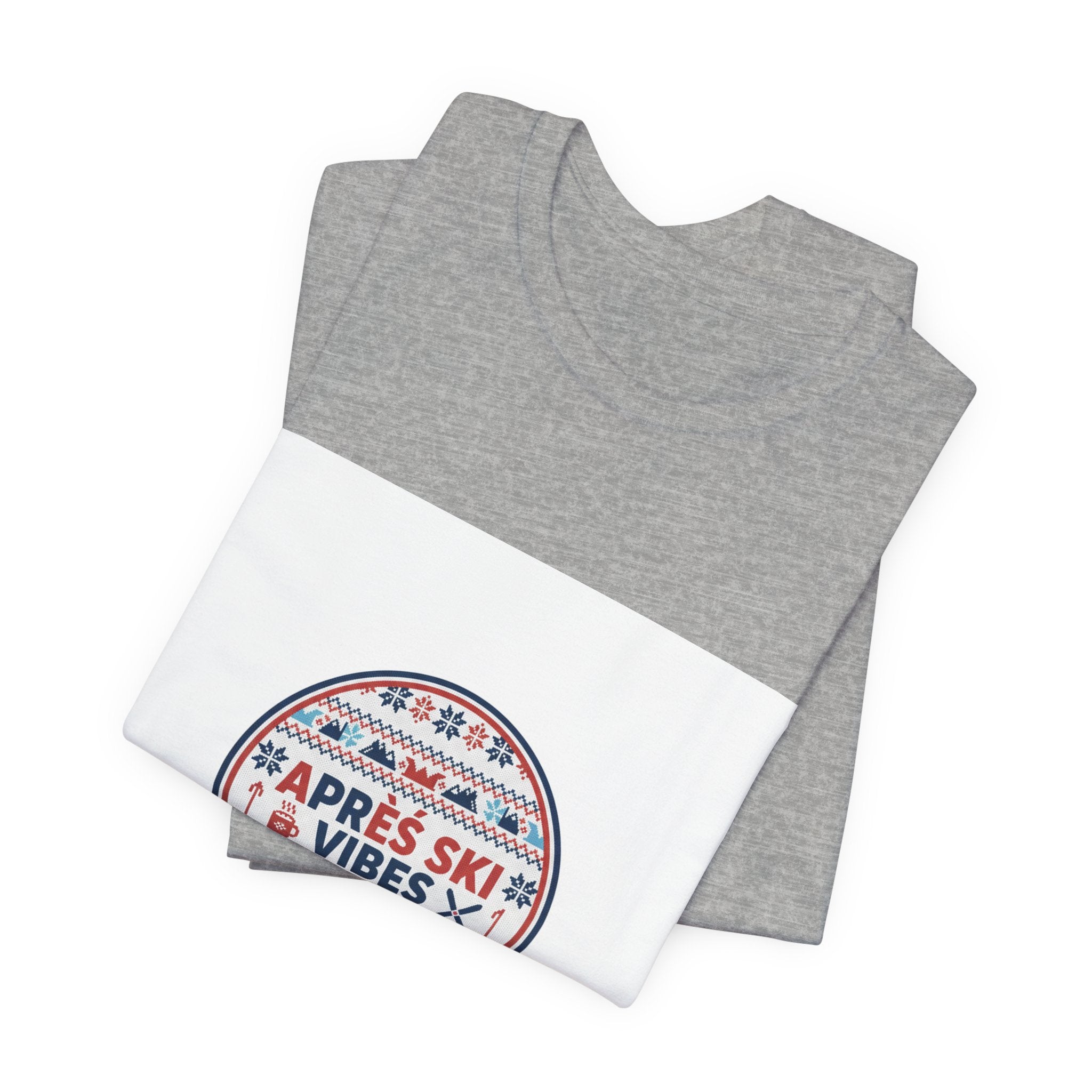 Après Ski Vibes Tee | Fair Isle sweater tee, mountain lodge graphic