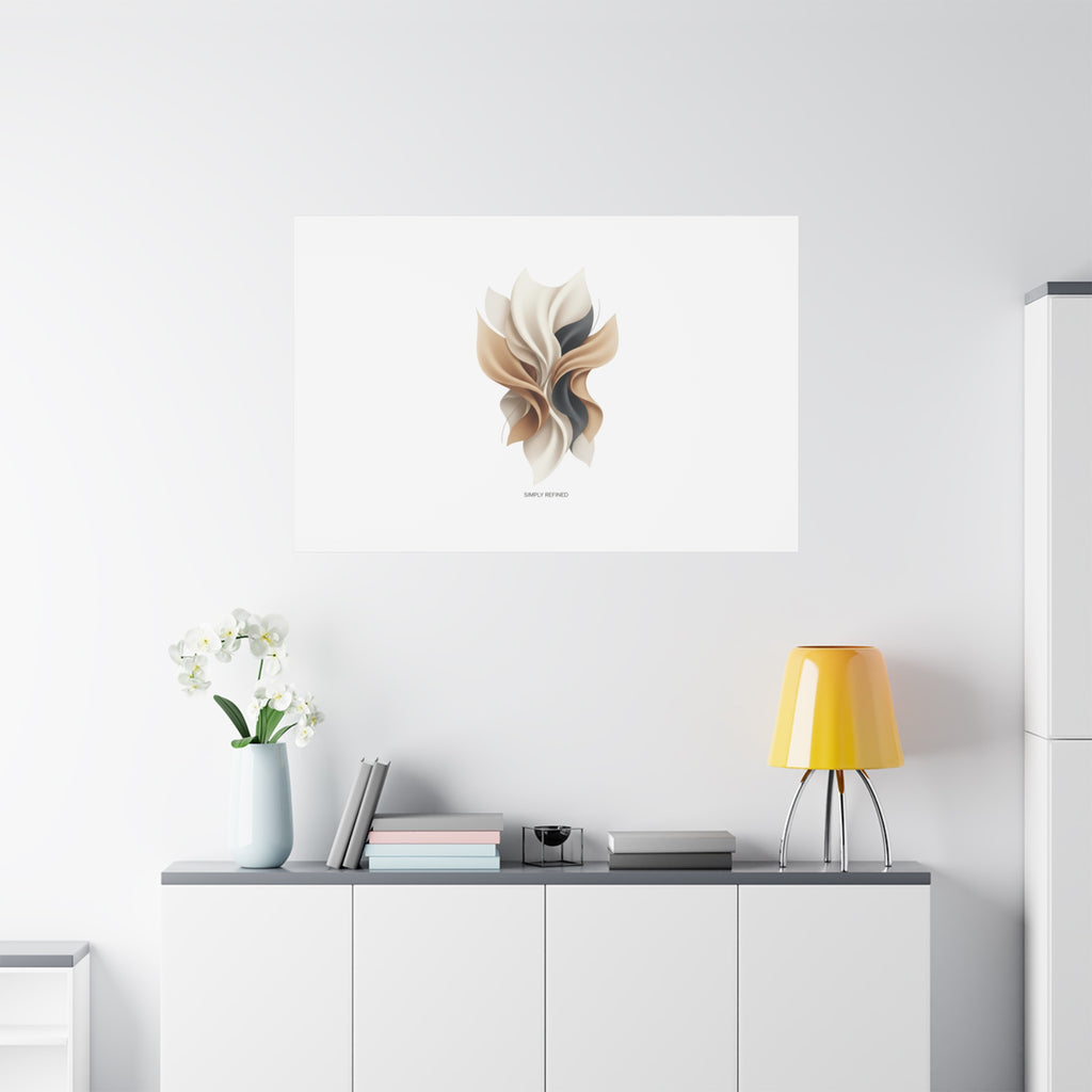 Neutral Abstract Bloom Canvas, Matte Stretched Canvas | Quiet Luxury, Minimalist Wall Art