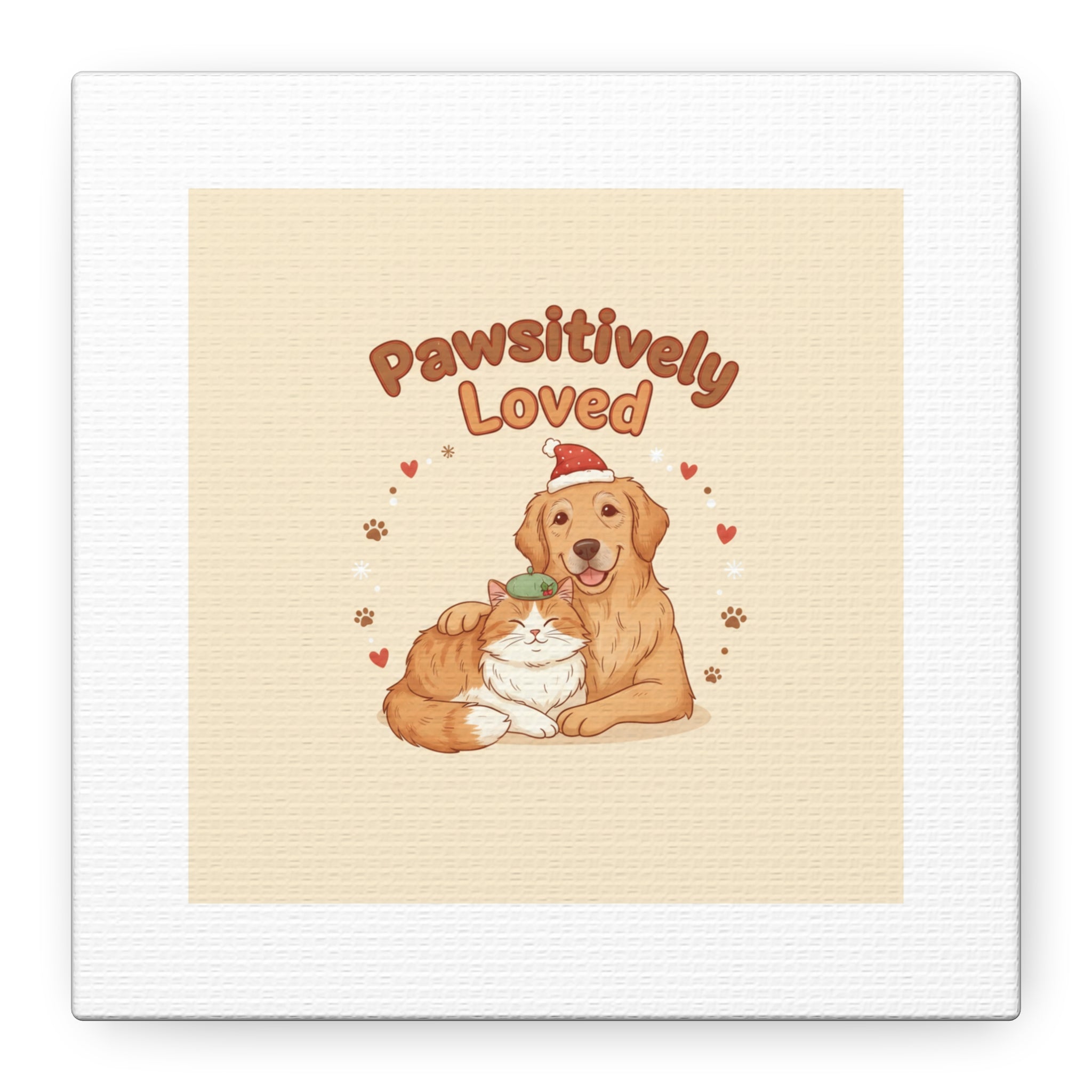 Pawsitively Loved Canvas, Pet Holiday Wall Art | Senior Dog Christmas Decor