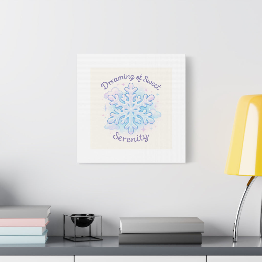 Canvas Wall Art - "Dreaming of Sweet Serenity" Snowflake Illustration
