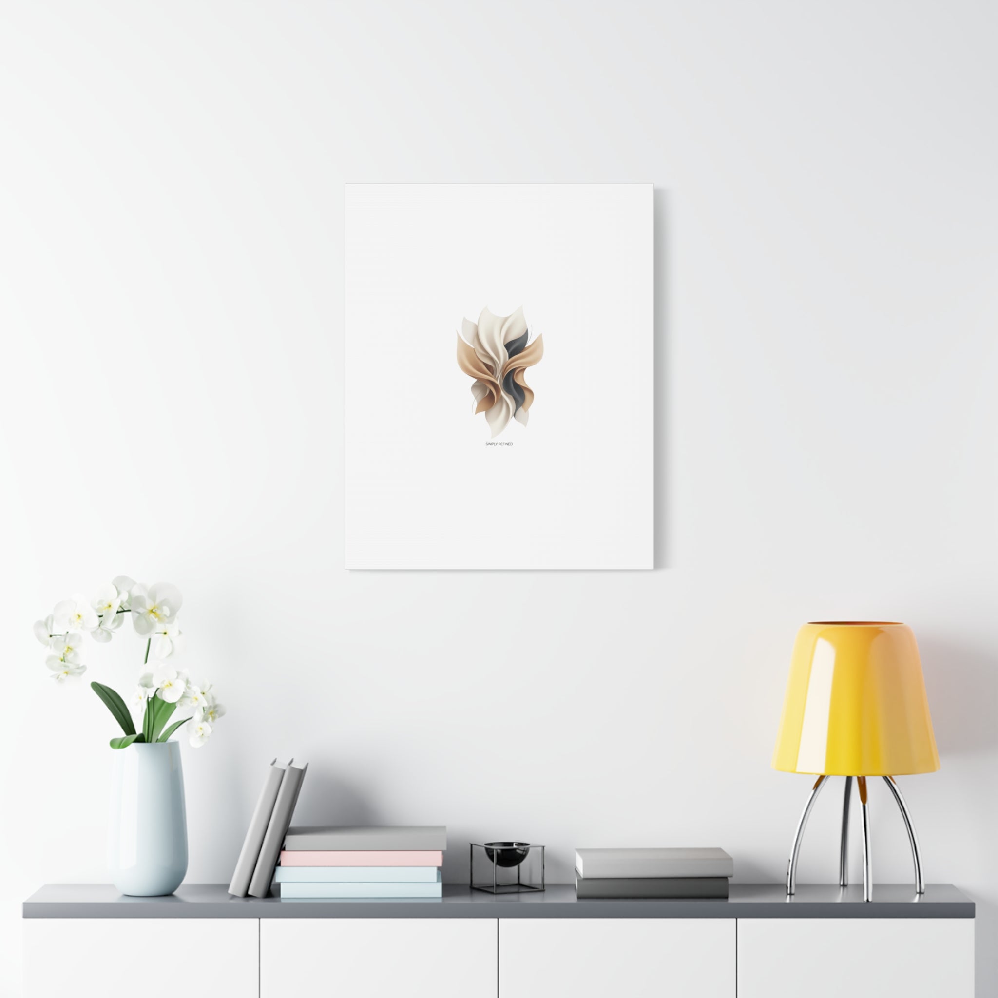 Neutral Abstract Bloom Canvas, Matte Stretched Canvas | Quiet Luxury, Minimalist Wall Art