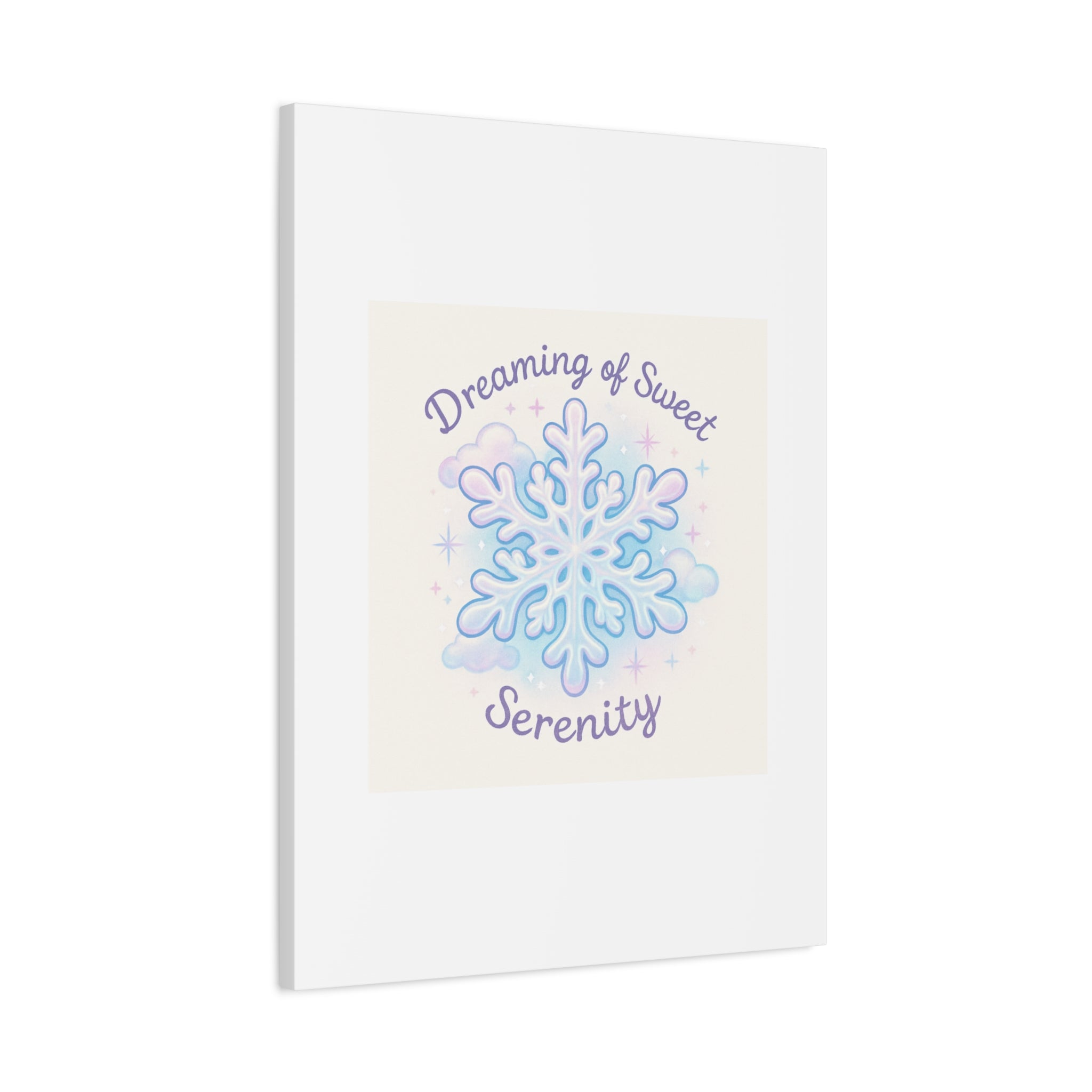 Canvas Wall Art - "Dreaming of Sweet Serenity" Snowflake Illustration