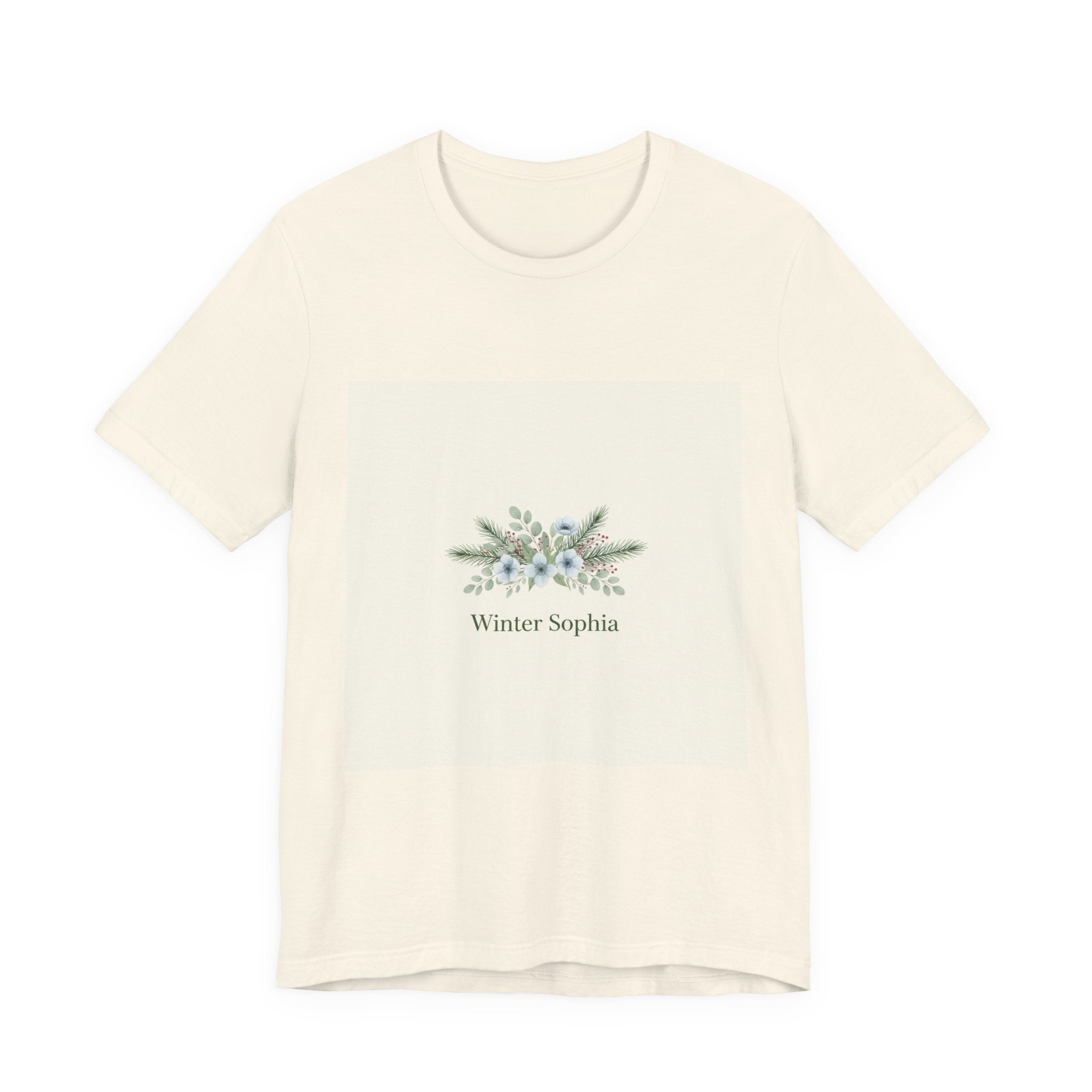 Winter botanical wreath Tee | minimal winter florals, pine branch design