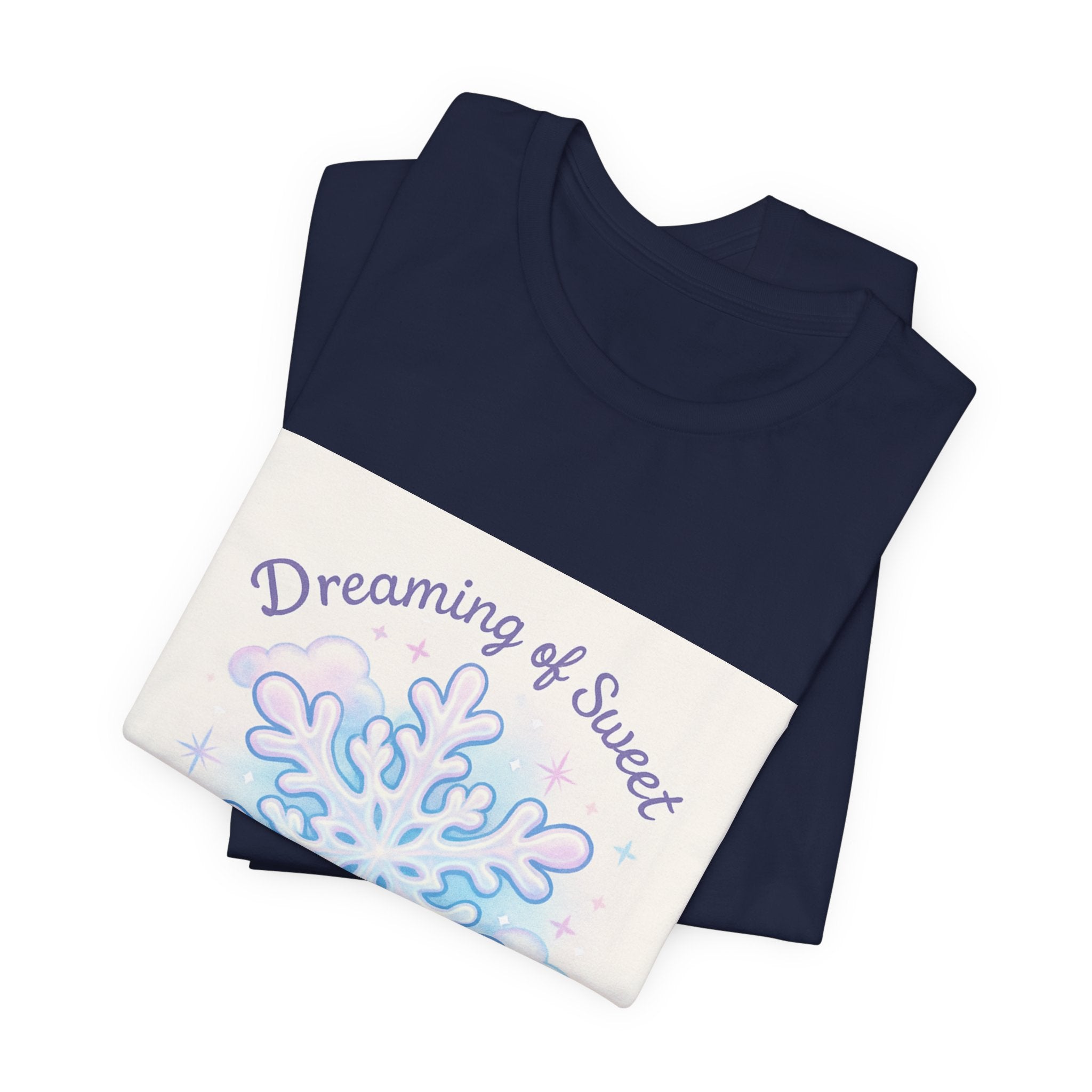 T-Shirt "Dreaming of Sweet Serenity" Snowflake Graphic