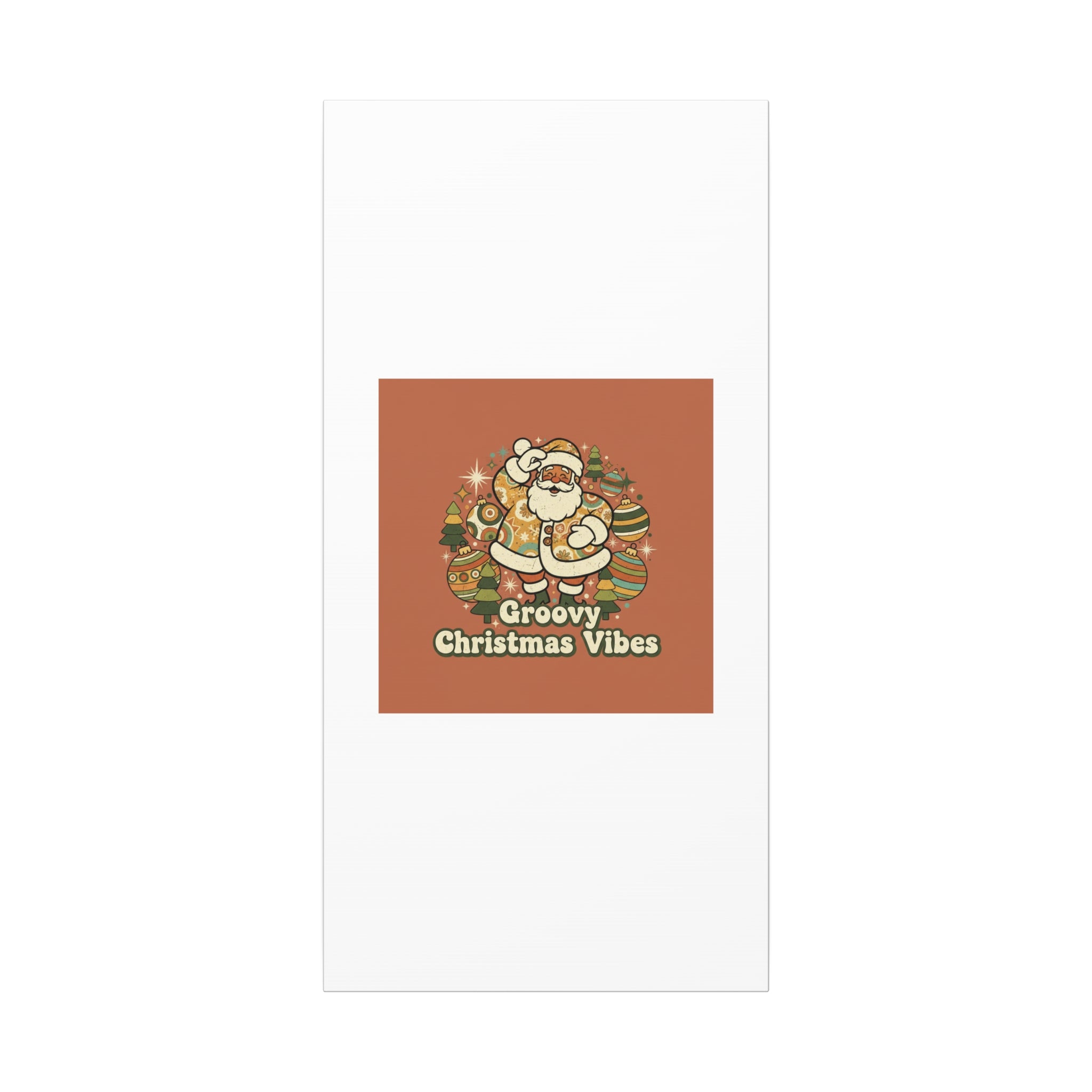 Groovy Christmas Vibes Canvas | 1970s Retro Holiday Art, Vintage Noel