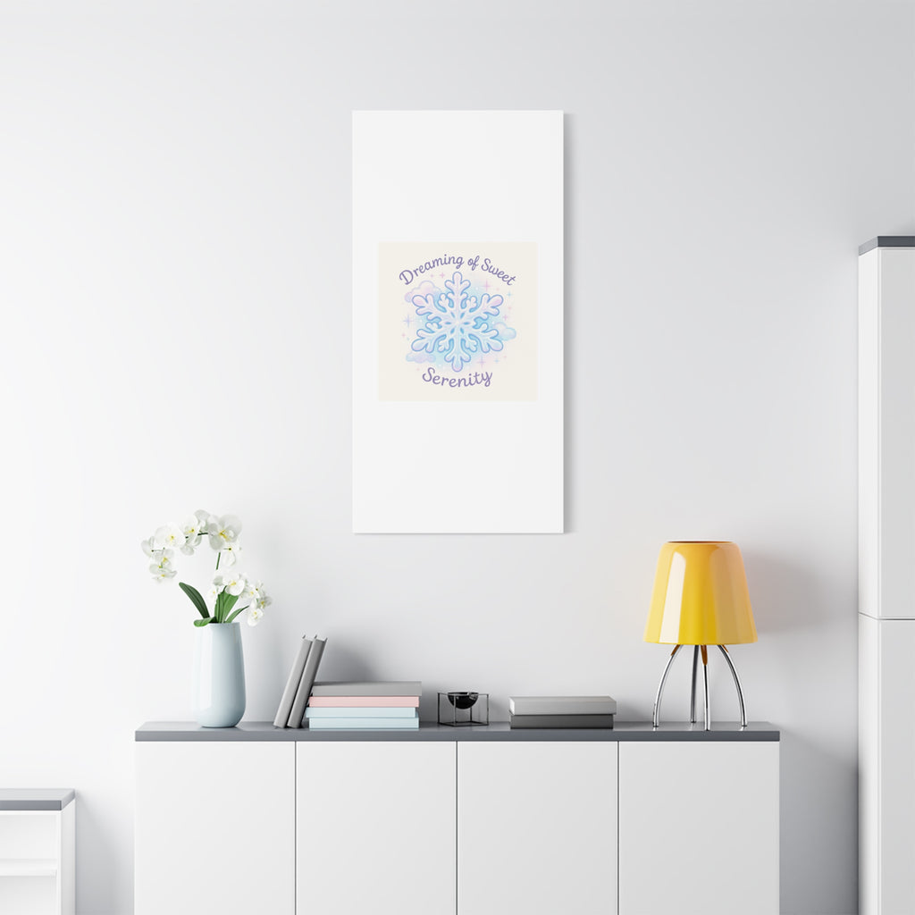 Canvas Wall Art - "Dreaming of Sweet Serenity" Snowflake Illustration