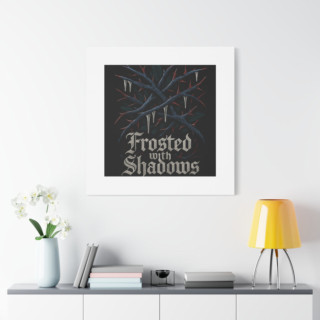 Frosted With Shadows Canvas Art — Gothic Winter Icicle Wall Decor