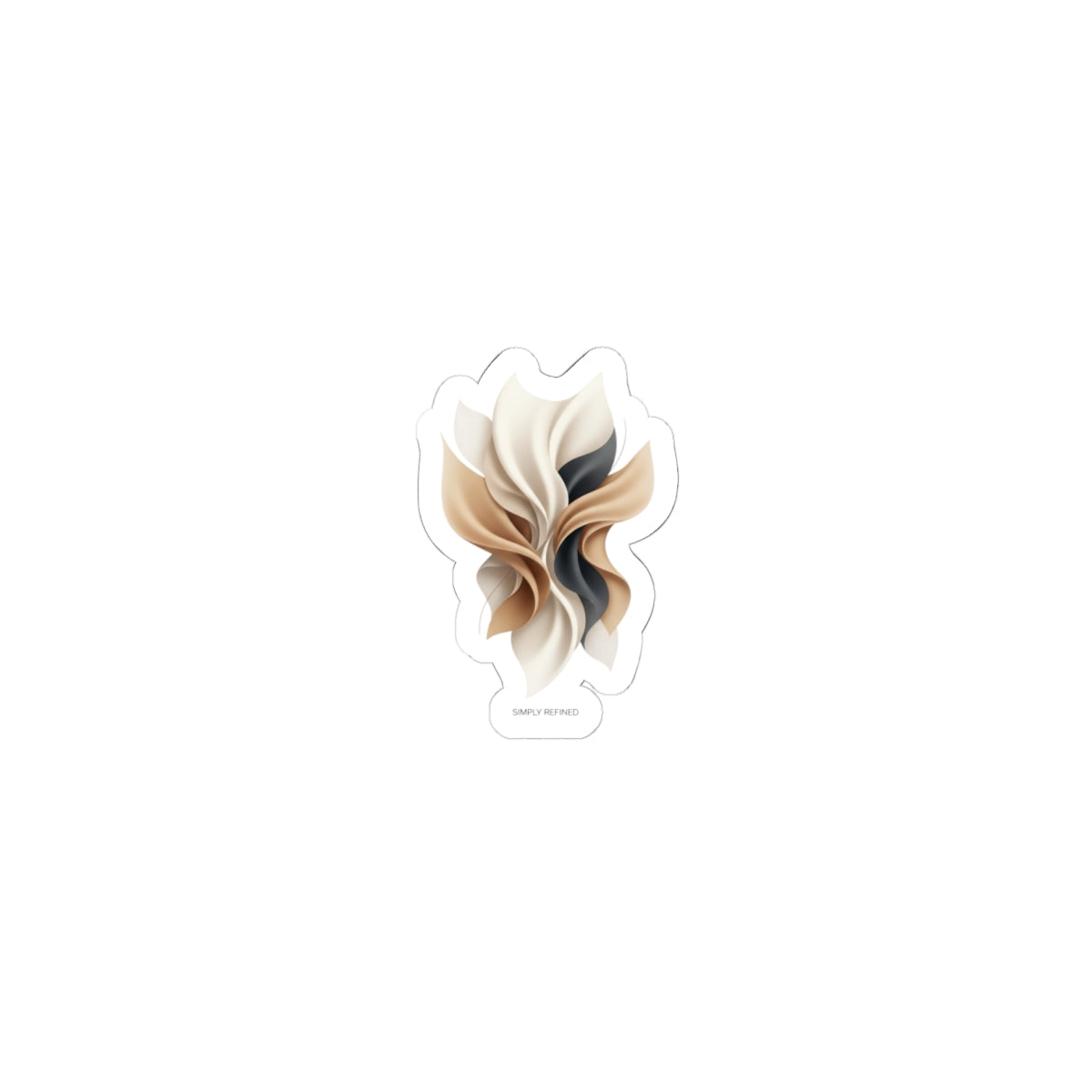 Neutral Abstract Swirl Sticker | Quiet Luxury, Minimal Capsule Wardrobe