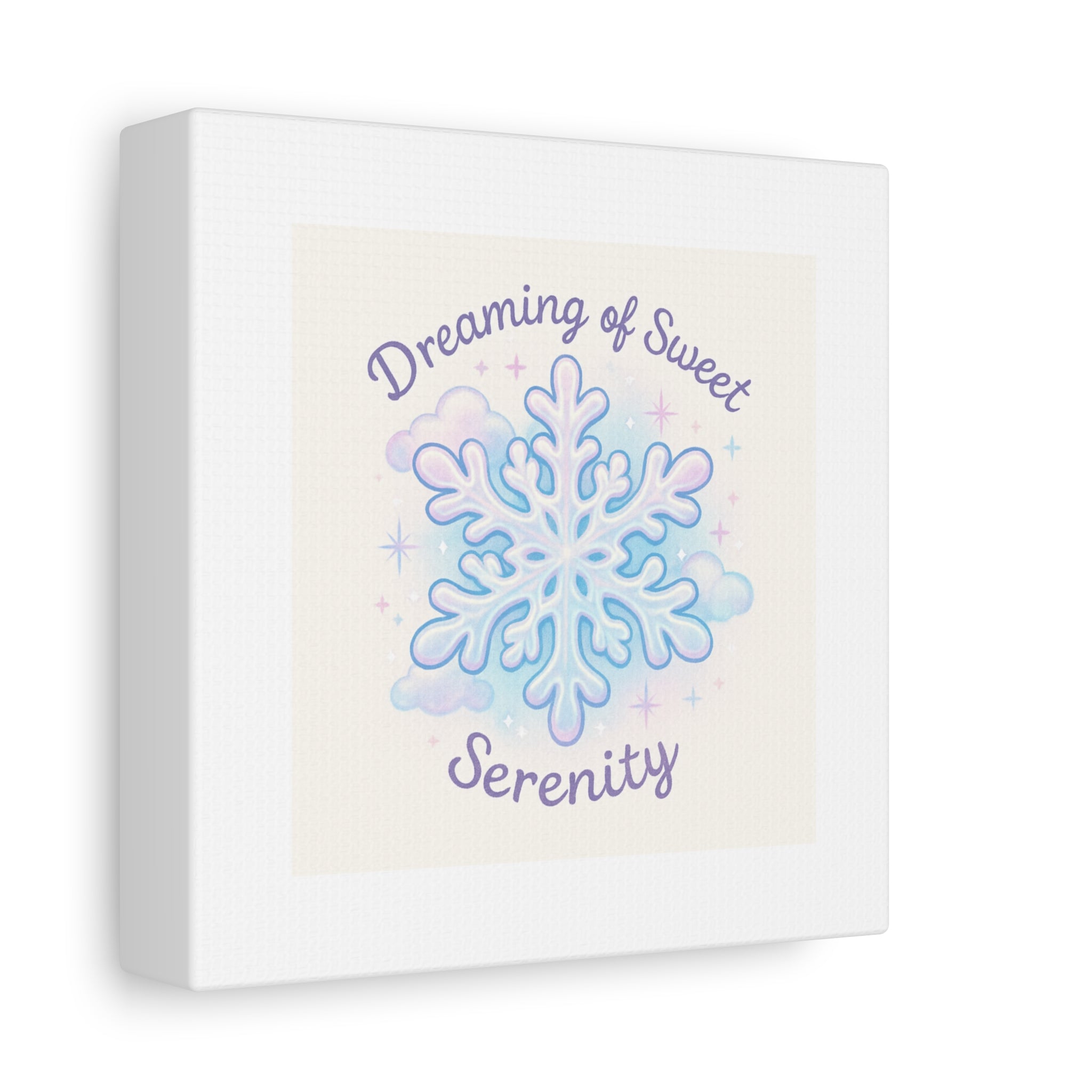 Canvas Wall Art - "Dreaming of Sweet Serenity" Snowflake Illustration