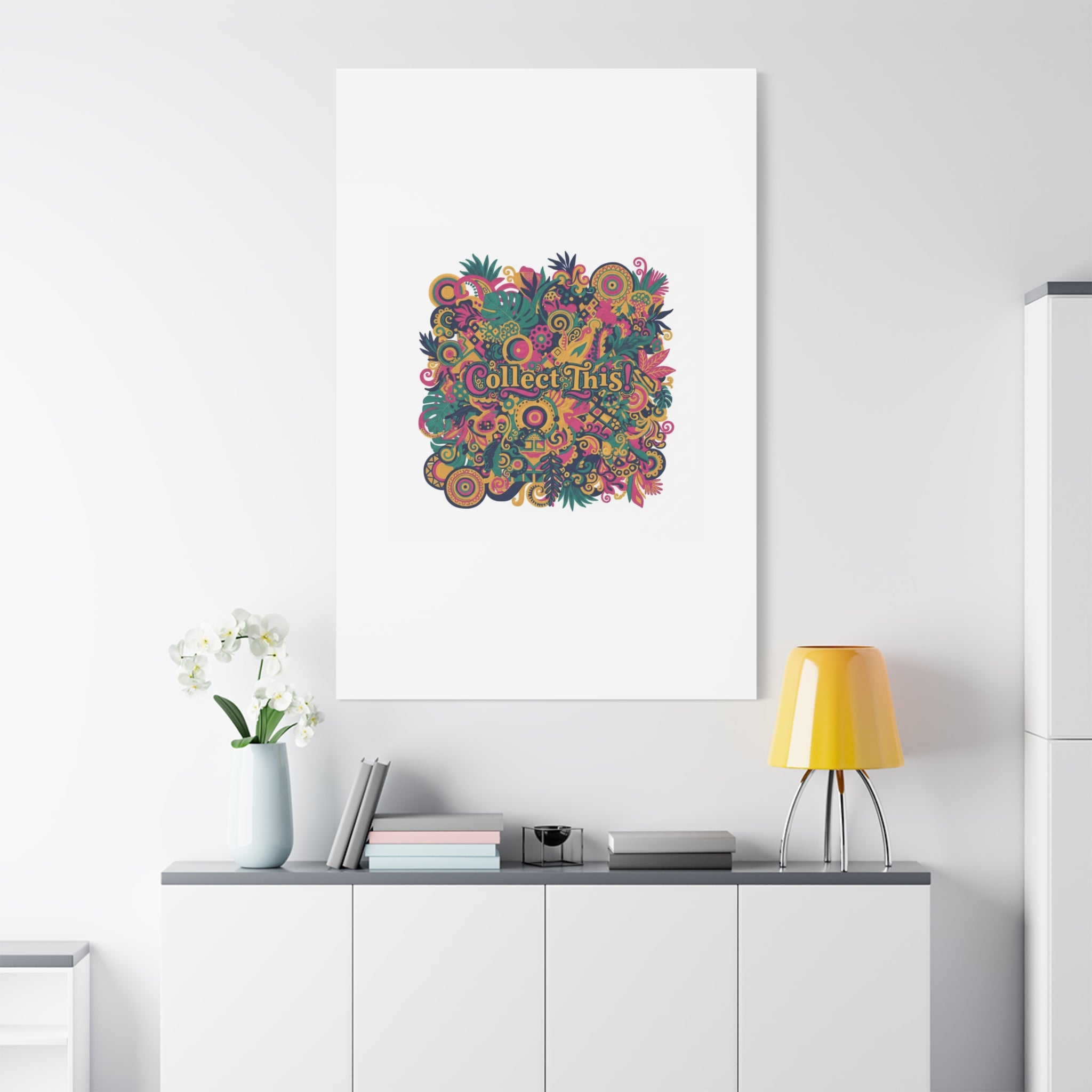 Collect This! Maximalist Floral Collage Canvas | Bold Boho Pattern, Colorful Ornament