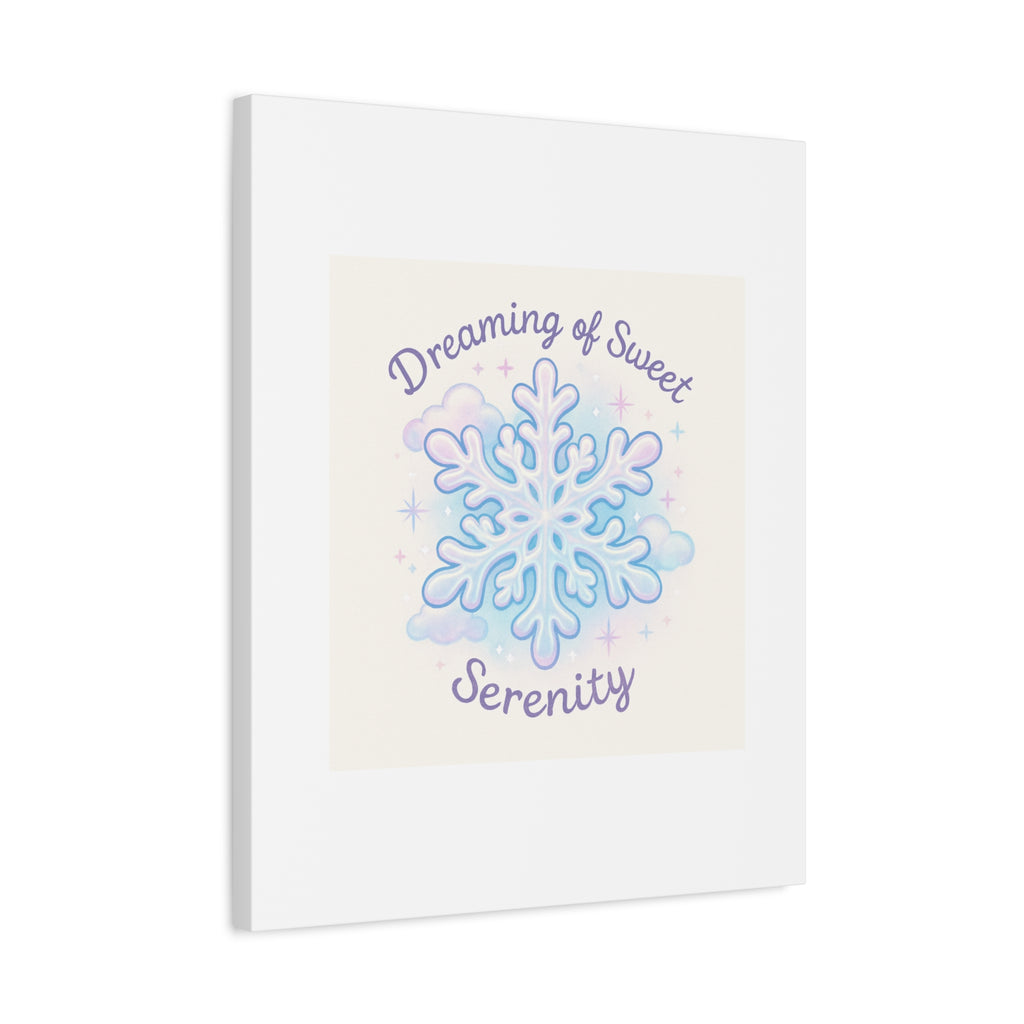 Canvas Wall Art - "Dreaming of Sweet Serenity" Snowflake Illustration