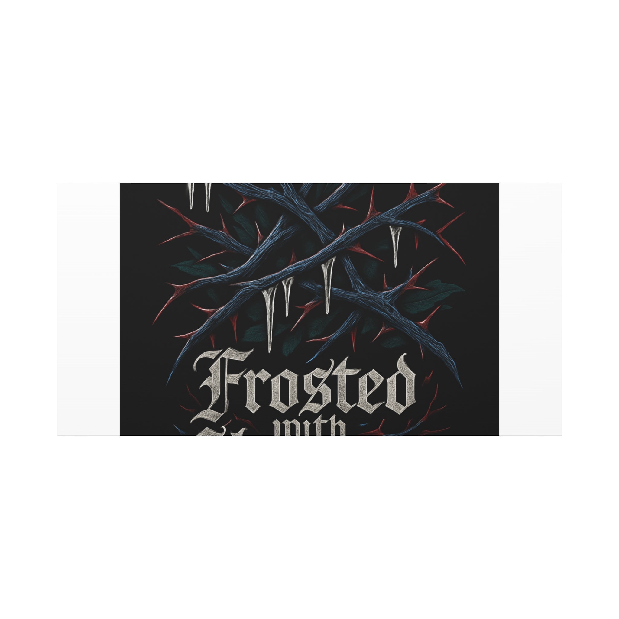 Frosted With Shadows Canvas Art — Gothic Winter Icicle Wall Decor