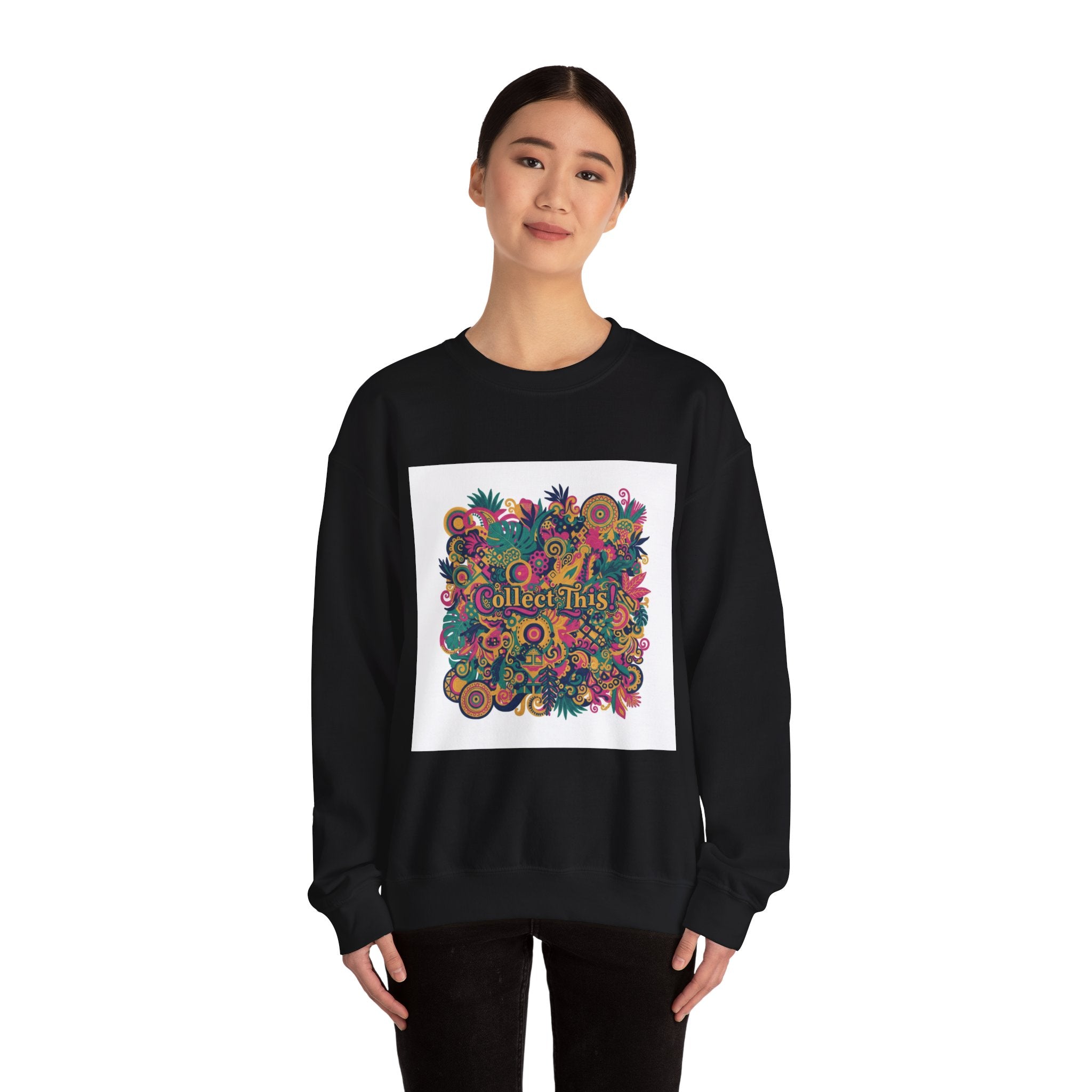 Collect This floral collage Sweatshirt | Maximalist boho collage, bold floral stripes