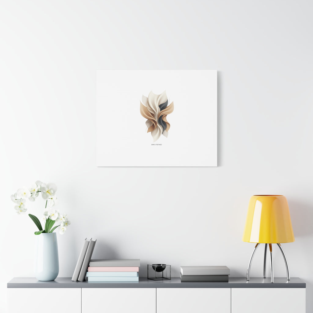 Neutral Abstract Bloom Canvas, Matte Stretched Canvas | Quiet Luxury, Minimalist Wall Art