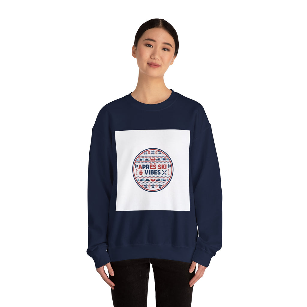 Après Ski Vibes Crewneck Sweatshirt | Fair Isle Ski Lodge Graphic