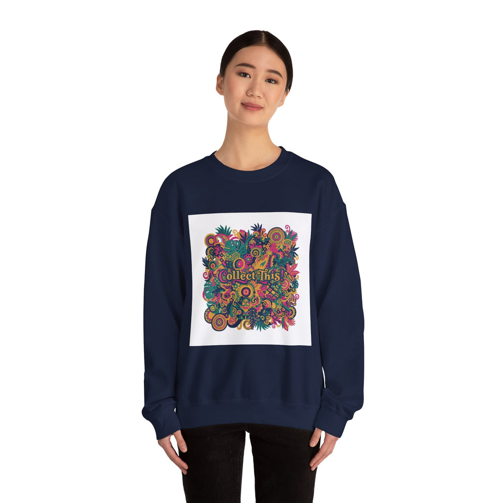 Collect This floral collage Sweatshirt | Maximalist boho collage, bold floral stripes