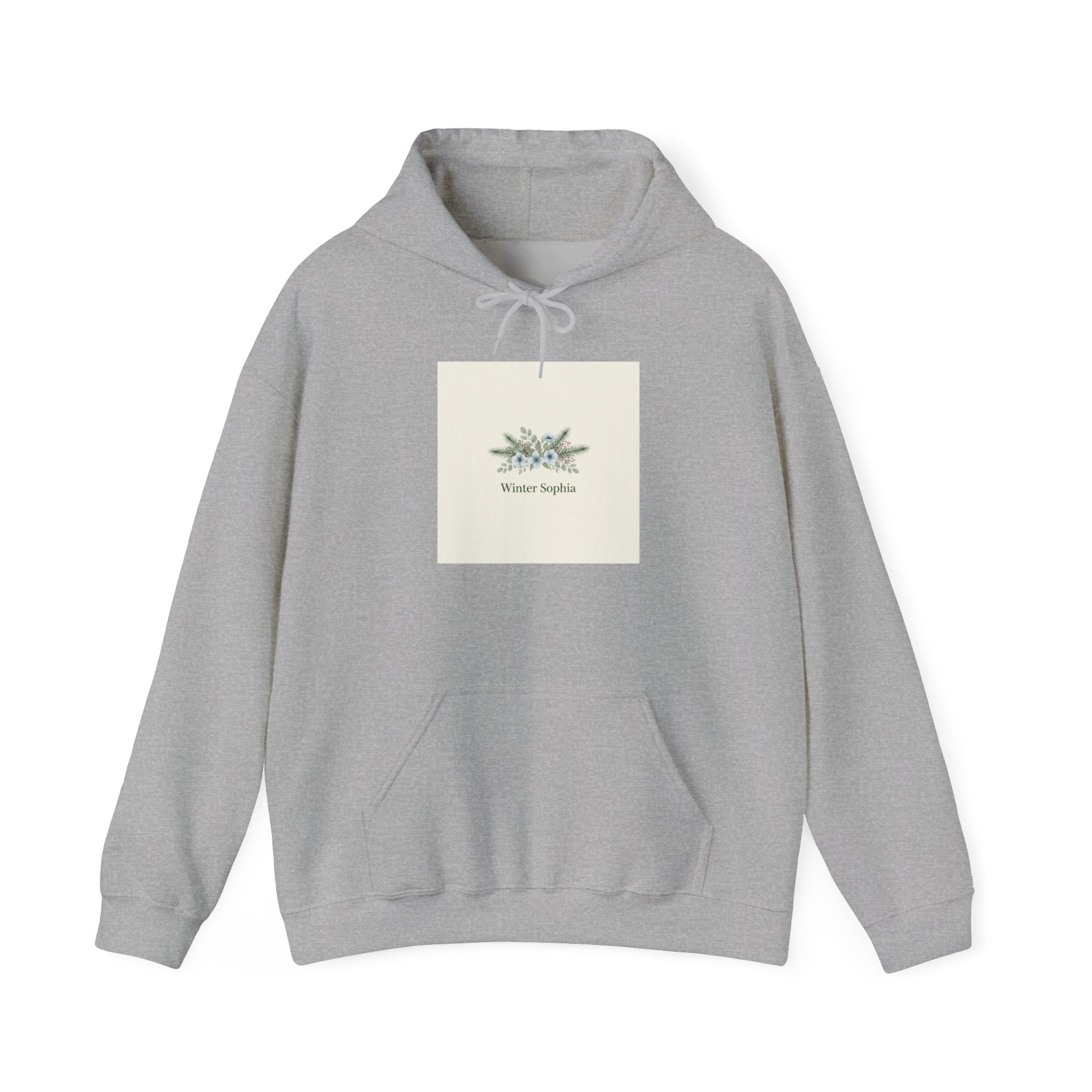 Winter Sprig Hoodie | minimal winter florals, pine branch design