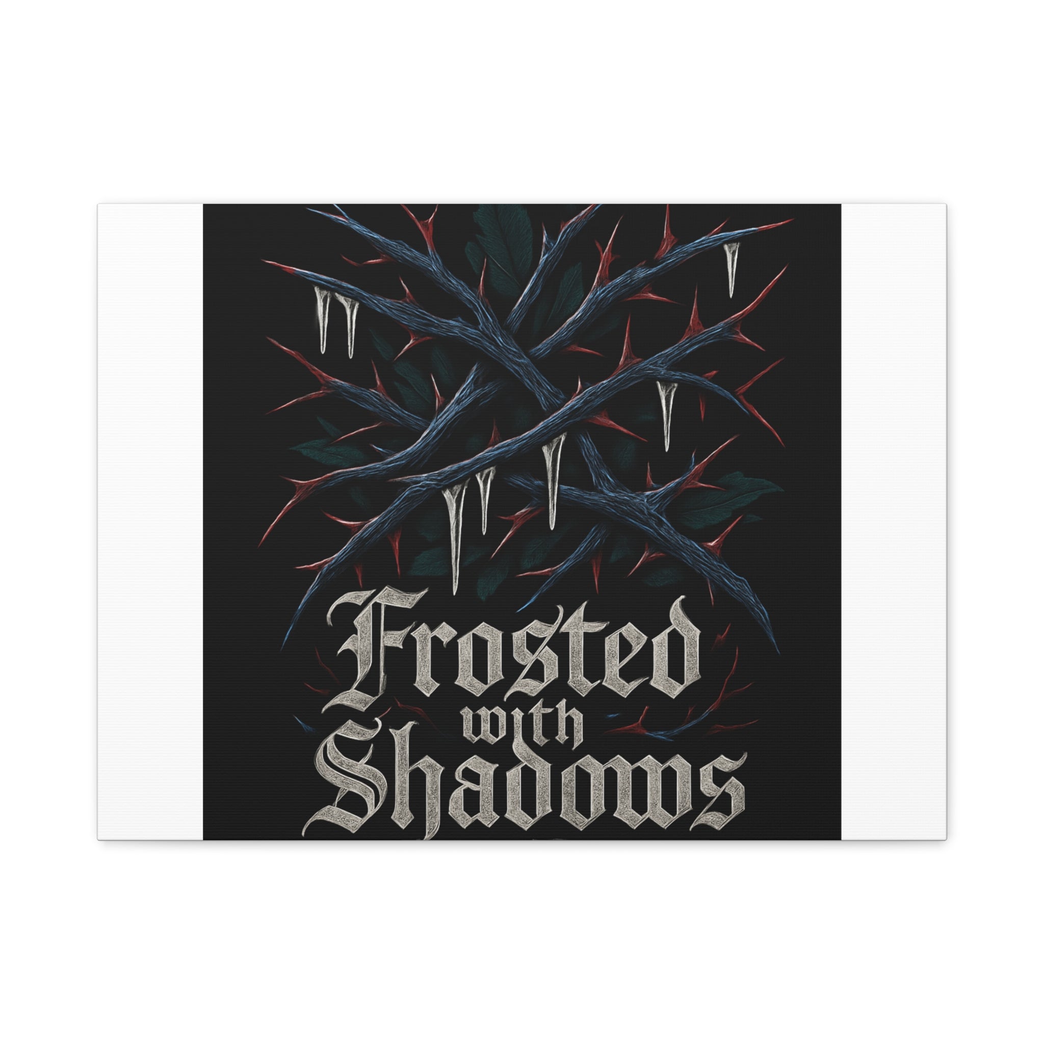Frosted With Shadows Canvas Art — Gothic Winter Icicle Wall Decor