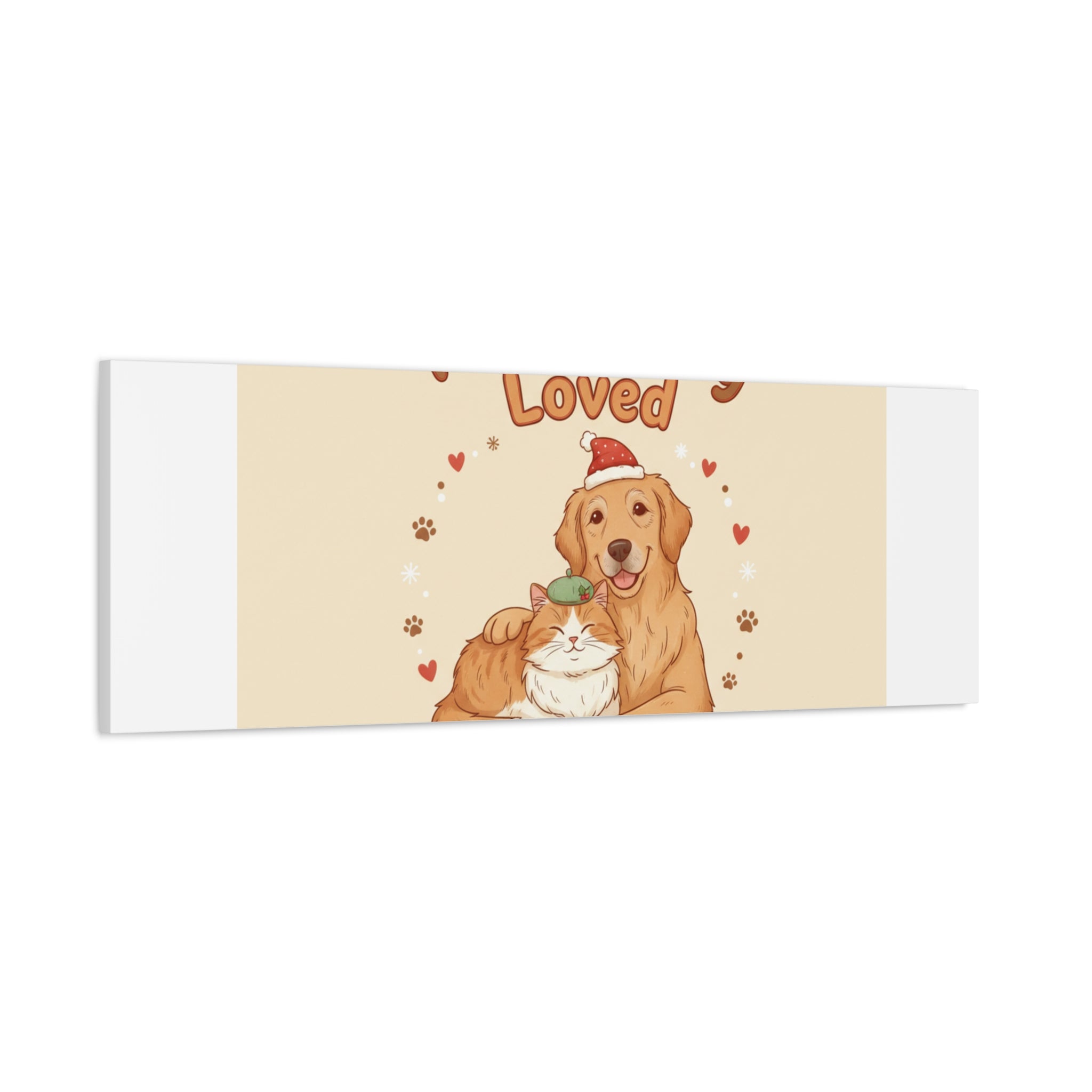 Pawsitively Loved Canvas, Pet Holiday Wall Art | Senior Dog Christmas Decor