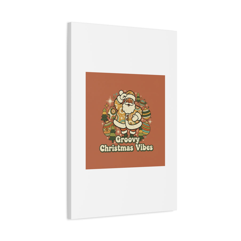 Groovy Christmas Vibes Canvas | 1970s Retro Holiday Art, Vintage Noel