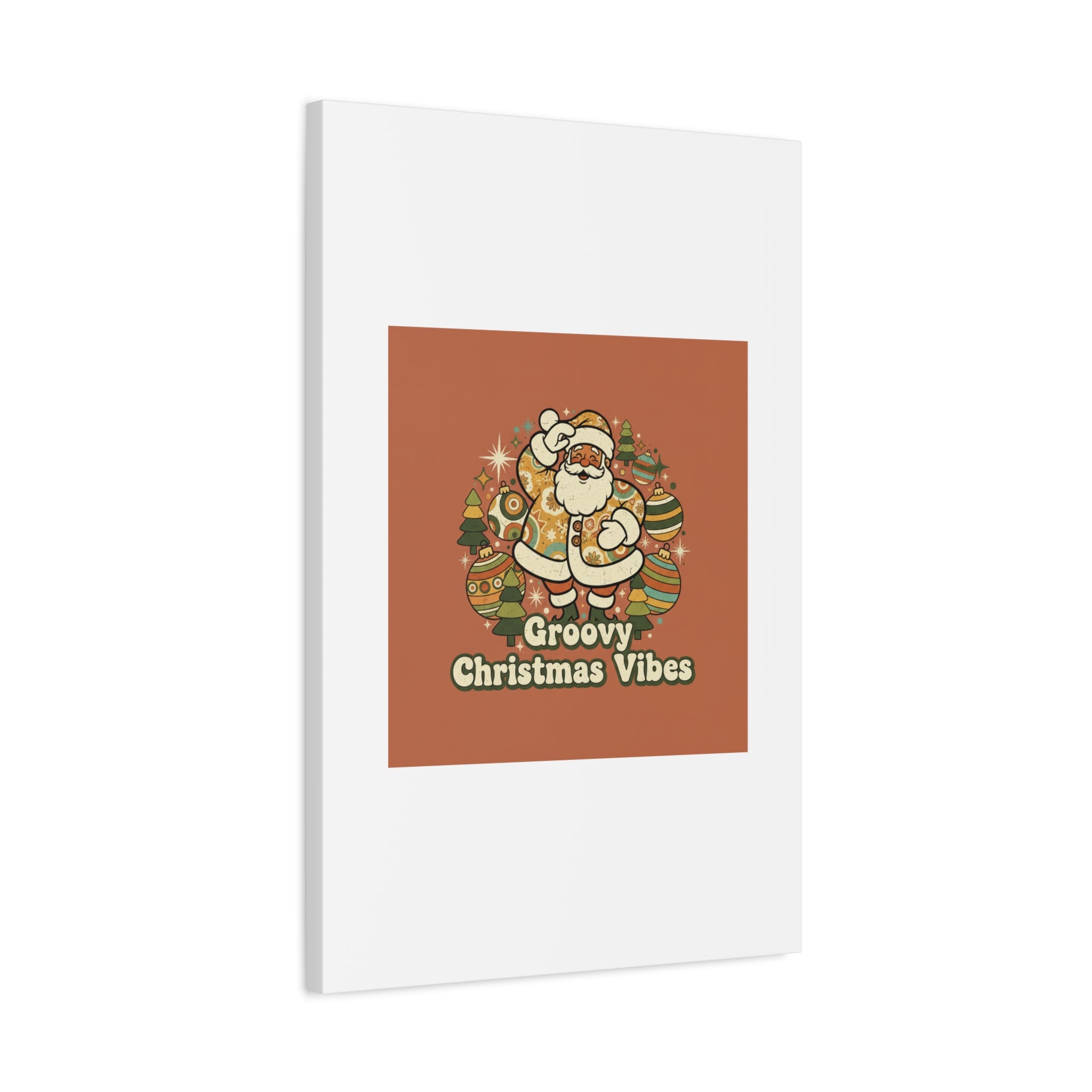 Groovy Christmas Vibes Canvas | 1970s Retro Holiday Art, Vintage Noel