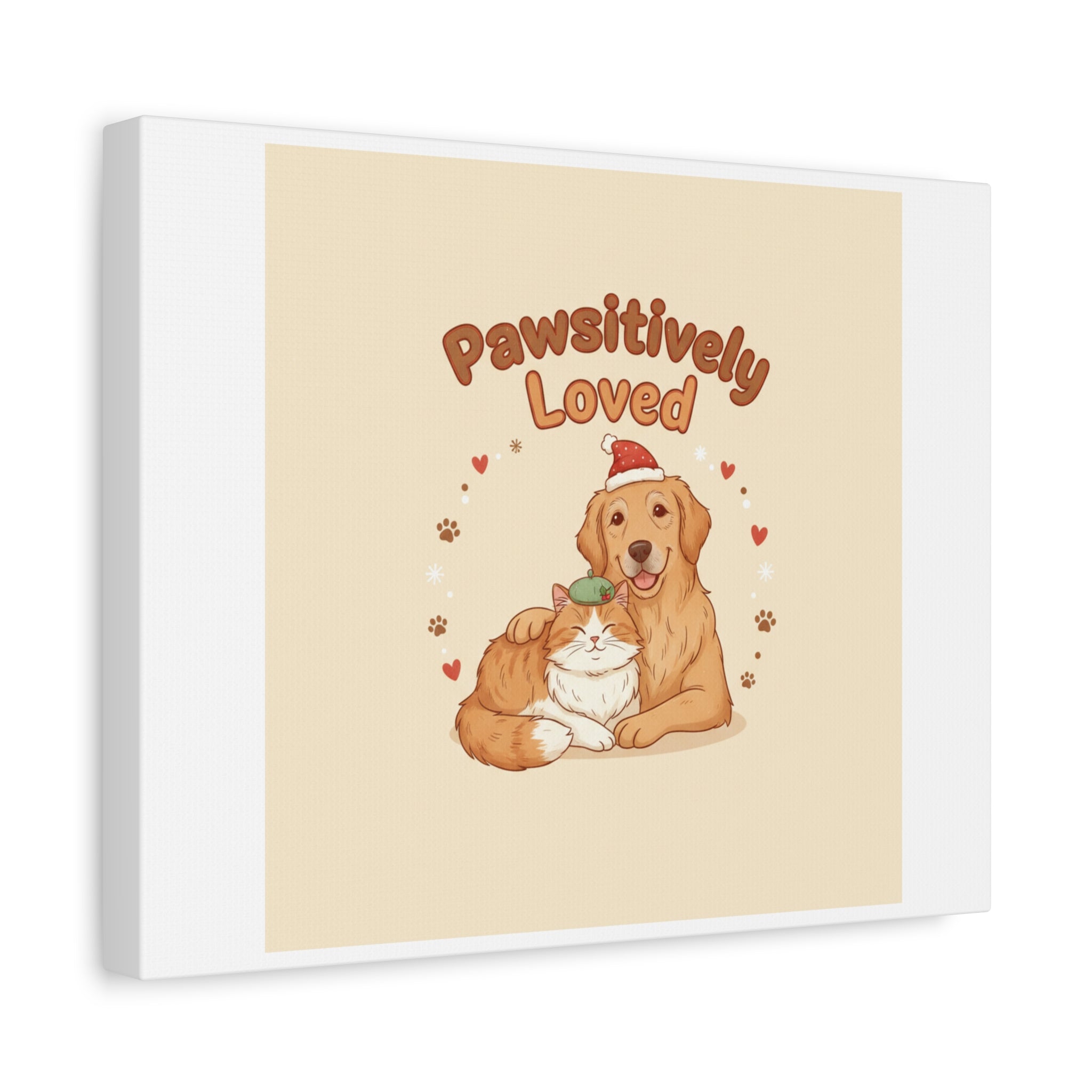 Pawsitively Loved Canvas, Pet Holiday Wall Art | Senior Dog Christmas Decor