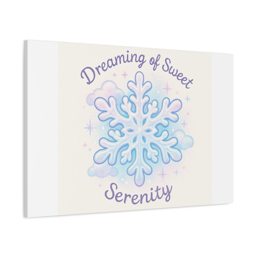 Canvas Wall Art - "Dreaming of Sweet Serenity" Snowflake Illustration