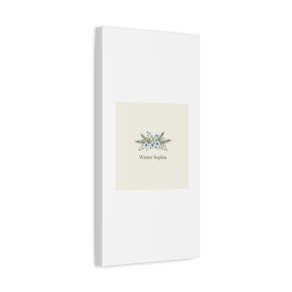 Winter floral wreath Canvas, pine branch botanical art | Minimal winter florals