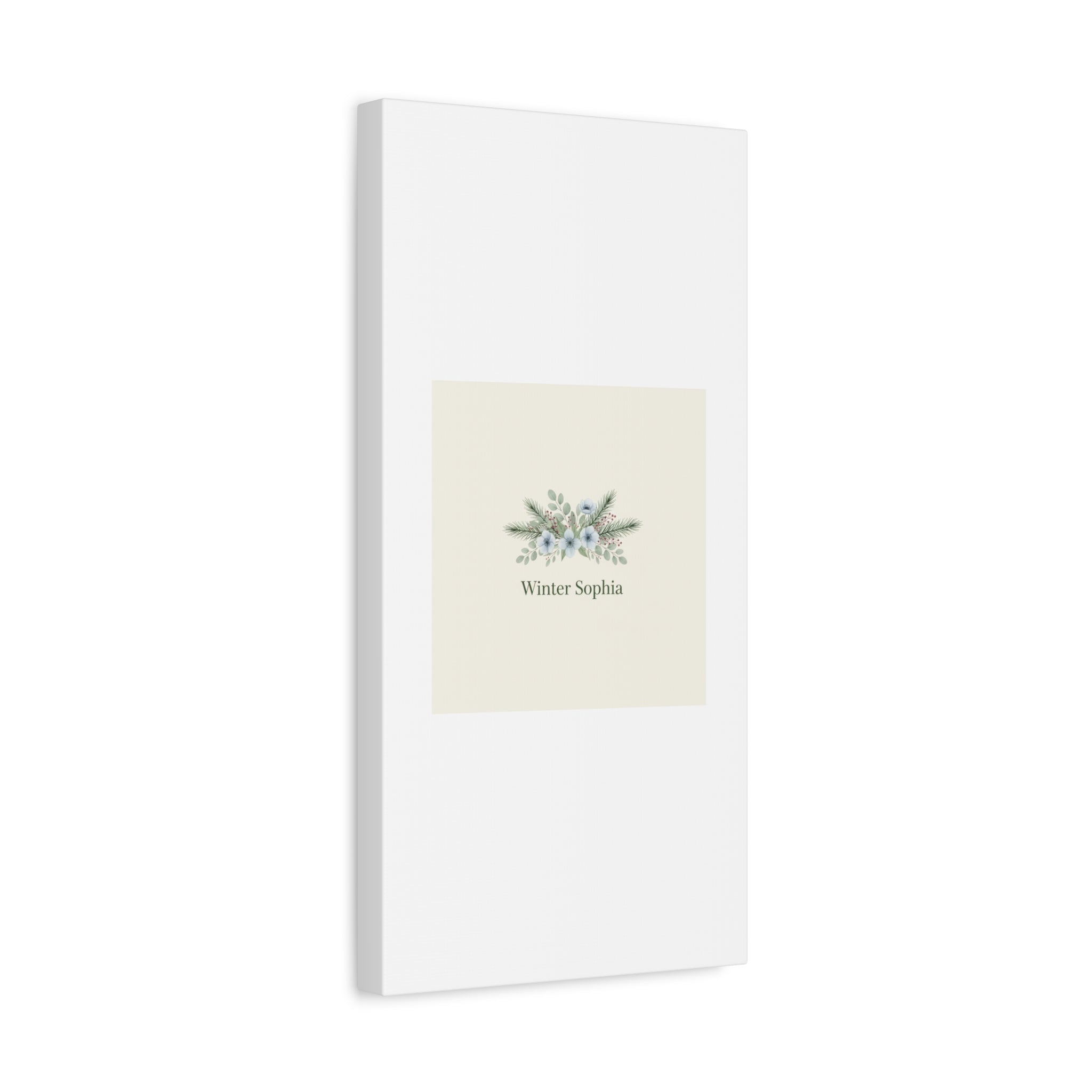 Winter floral wreath Canvas, pine branch botanical art | Minimal winter florals