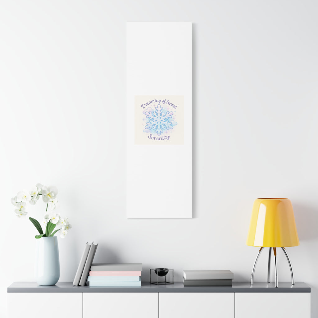 Canvas Wall Art - "Dreaming of Sweet Serenity" Snowflake Illustration