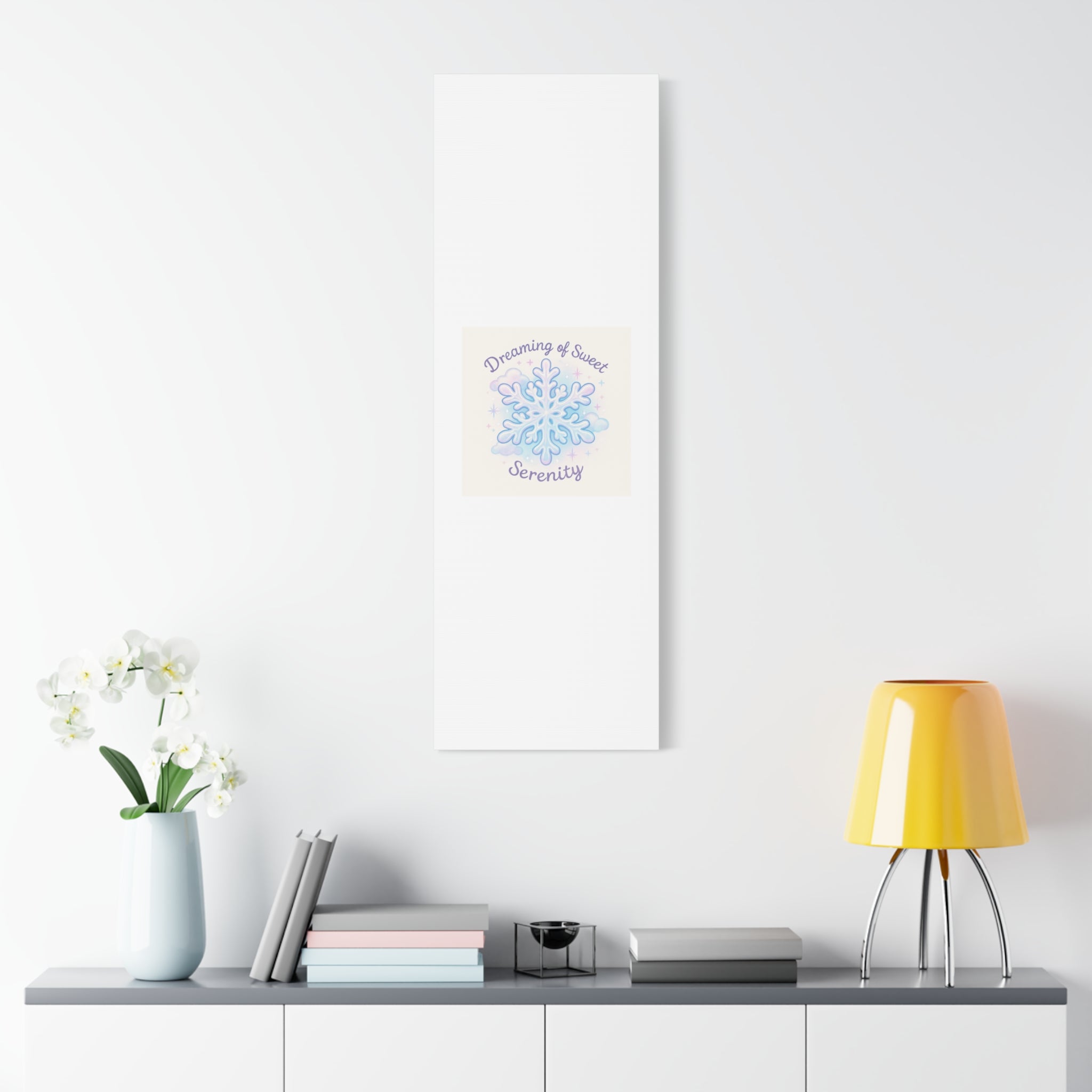 Canvas Wall Art - "Dreaming of Sweet Serenity" Snowflake Illustration