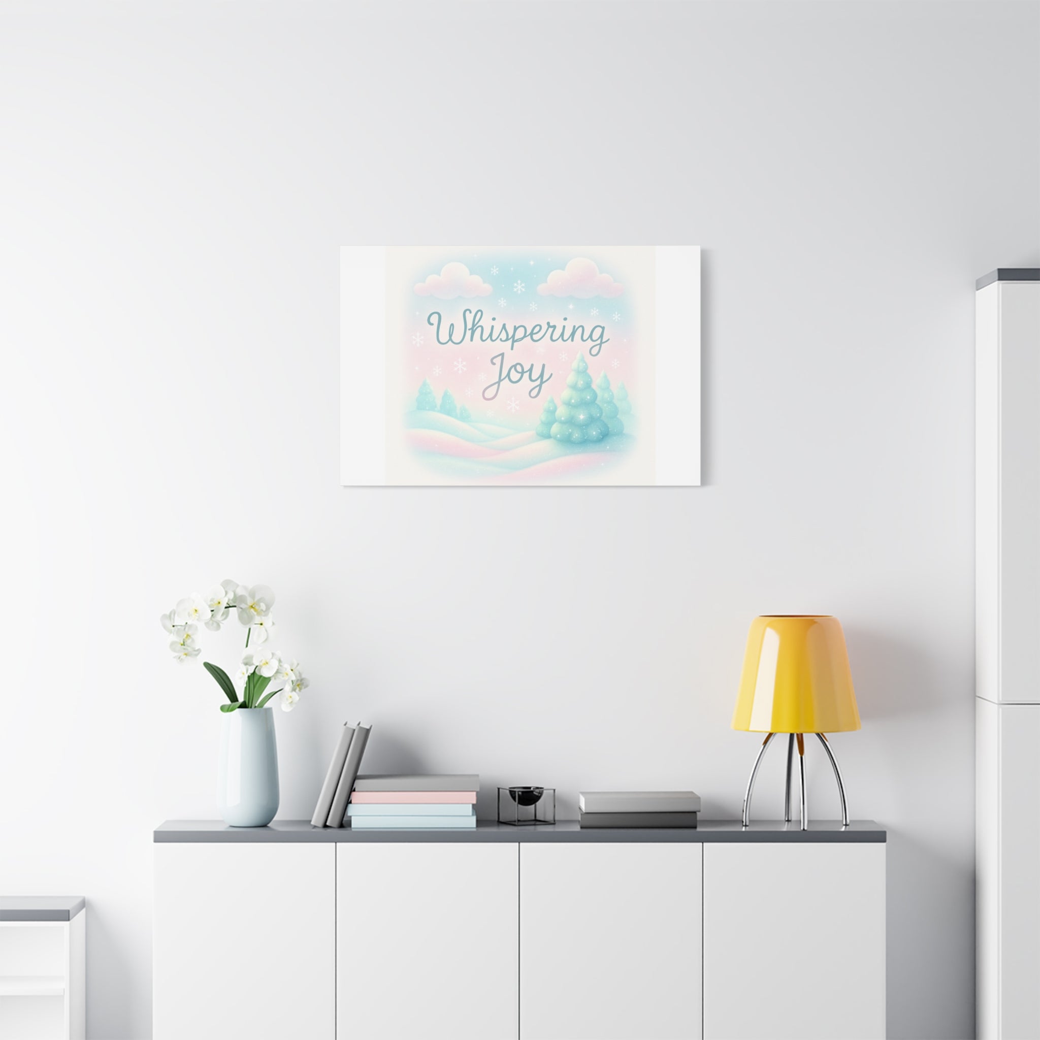 Canvas Wall Art — "Whispering Joy" Pastel Winter Landscape