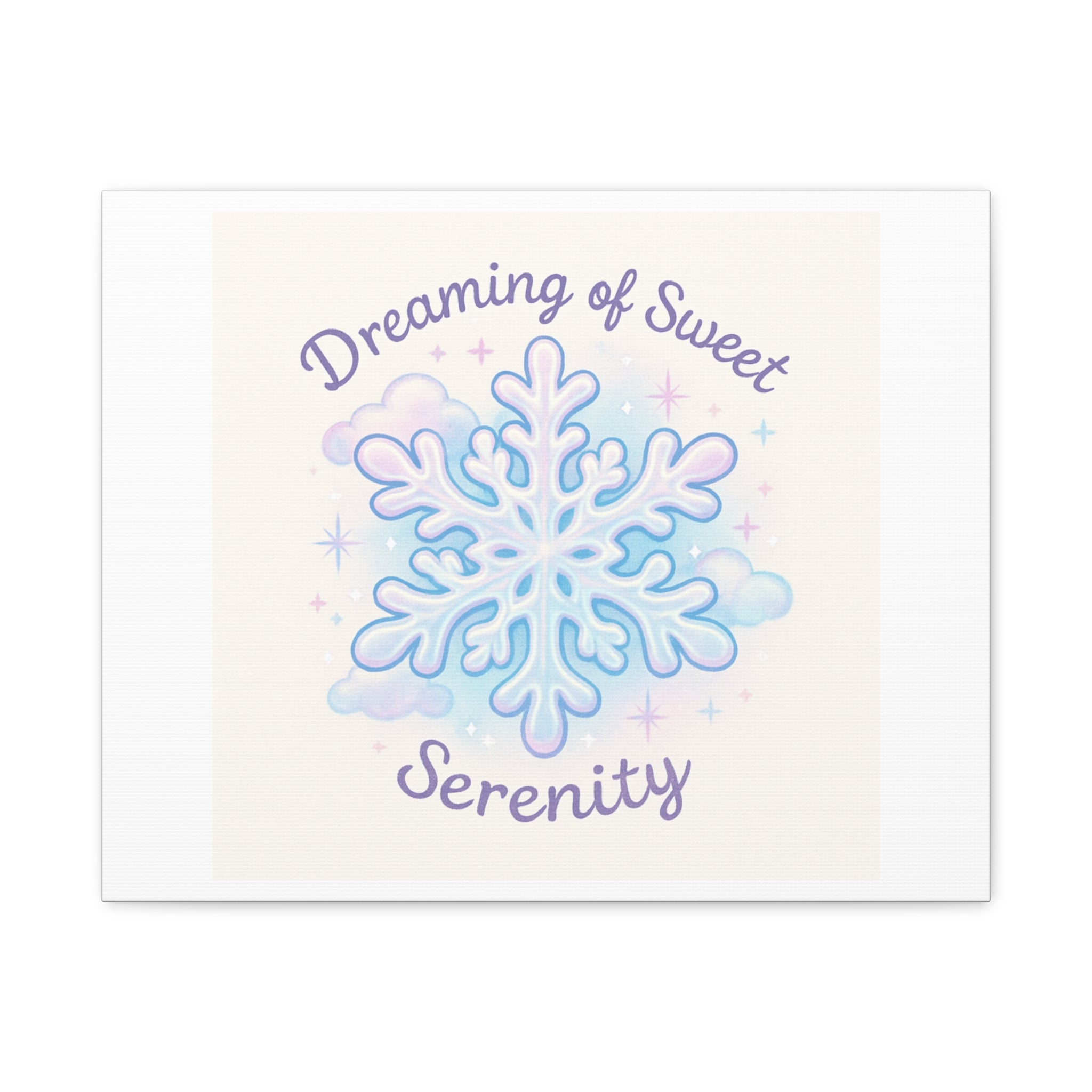 Canvas Wall Art - "Dreaming of Sweet Serenity" Snowflake Illustration