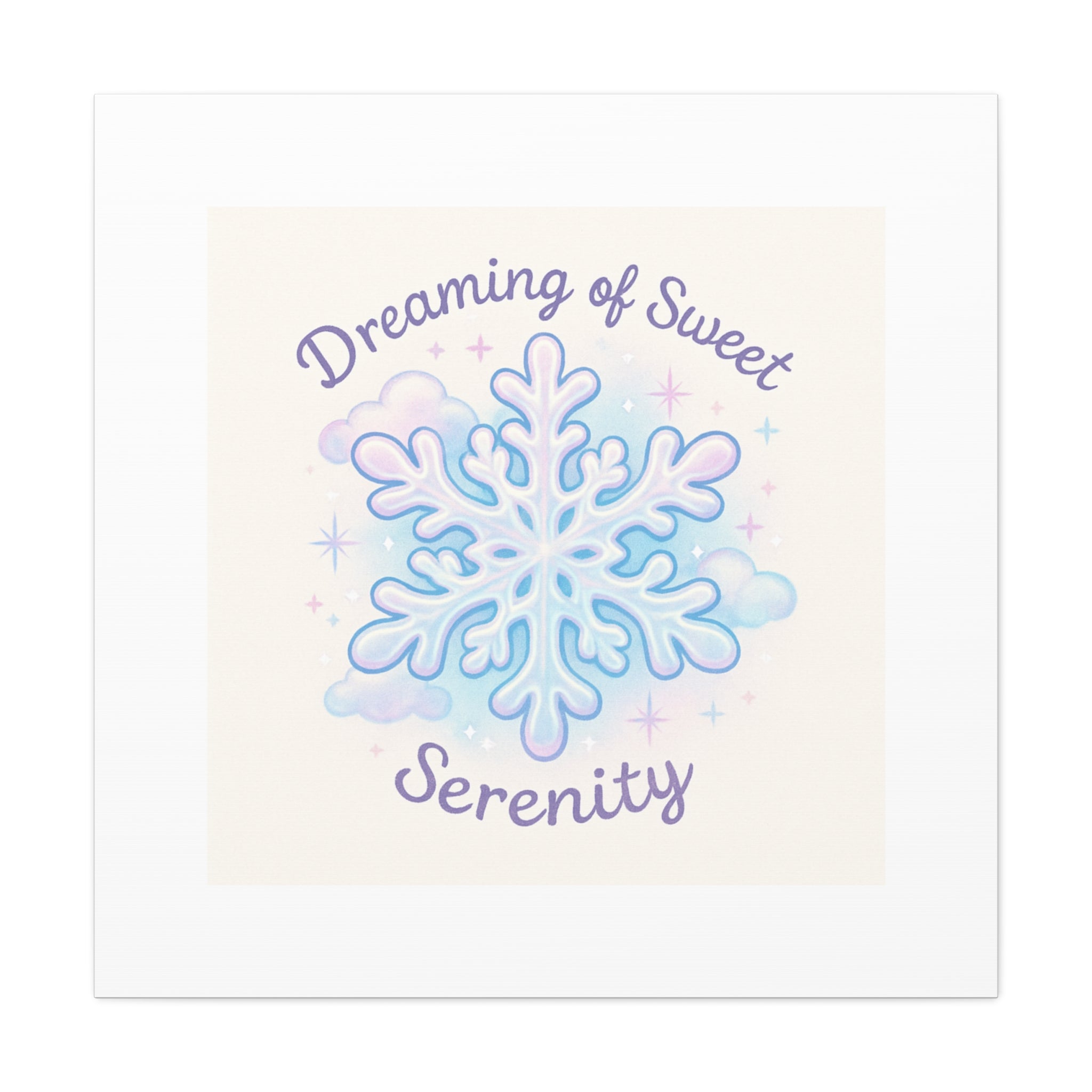 Canvas Wall Art - "Dreaming of Sweet Serenity" Snowflake Illustration