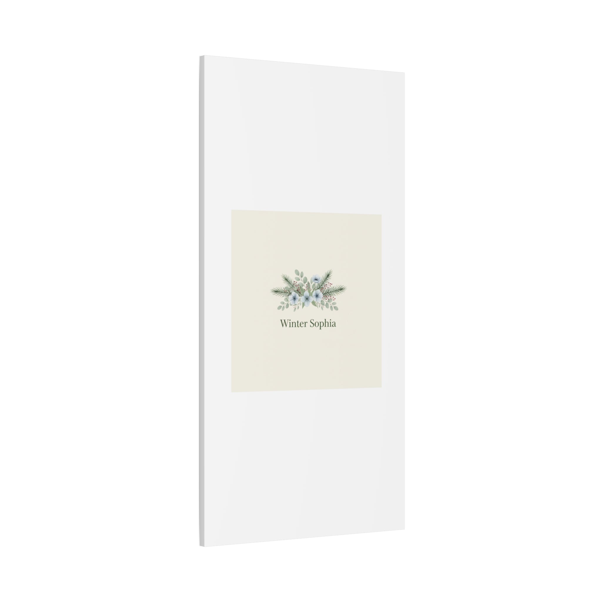 Winter floral wreath Canvas, pine branch botanical art | Minimal winter florals