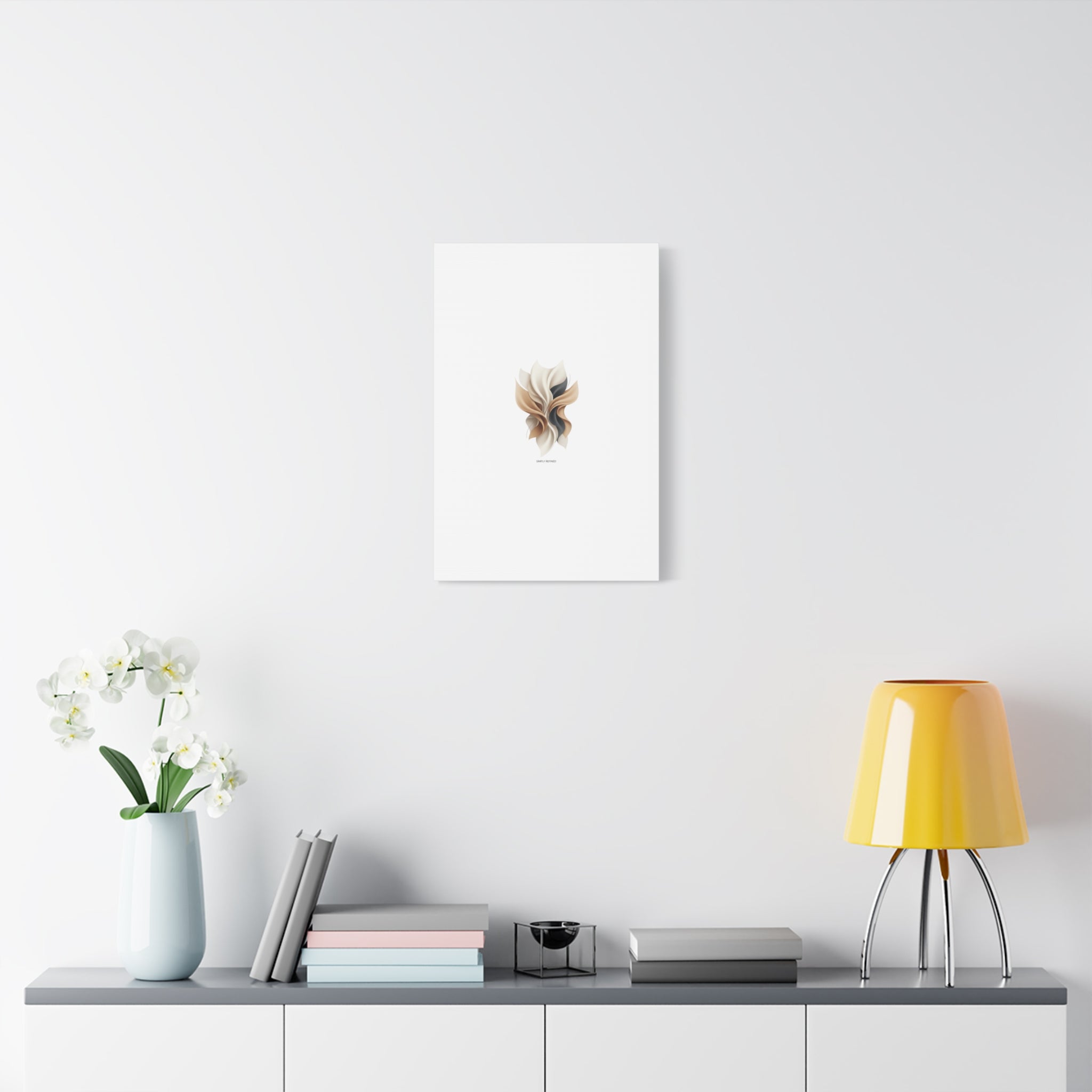 Neutral Abstract Bloom Canvas, Matte Stretched Canvas | Quiet Luxury, Minimalist Wall Art