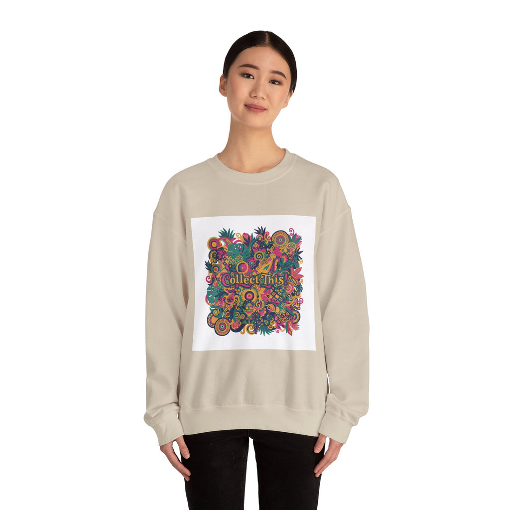Collect This floral collage Sweatshirt | Maximalist boho collage, bold floral stripes