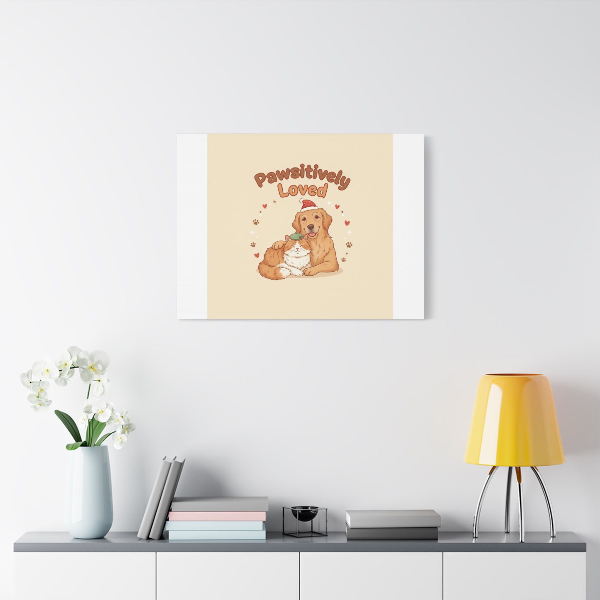 Pawsitively Loved Canvas, Pet Holiday Wall Art | Senior Dog Christmas Decor