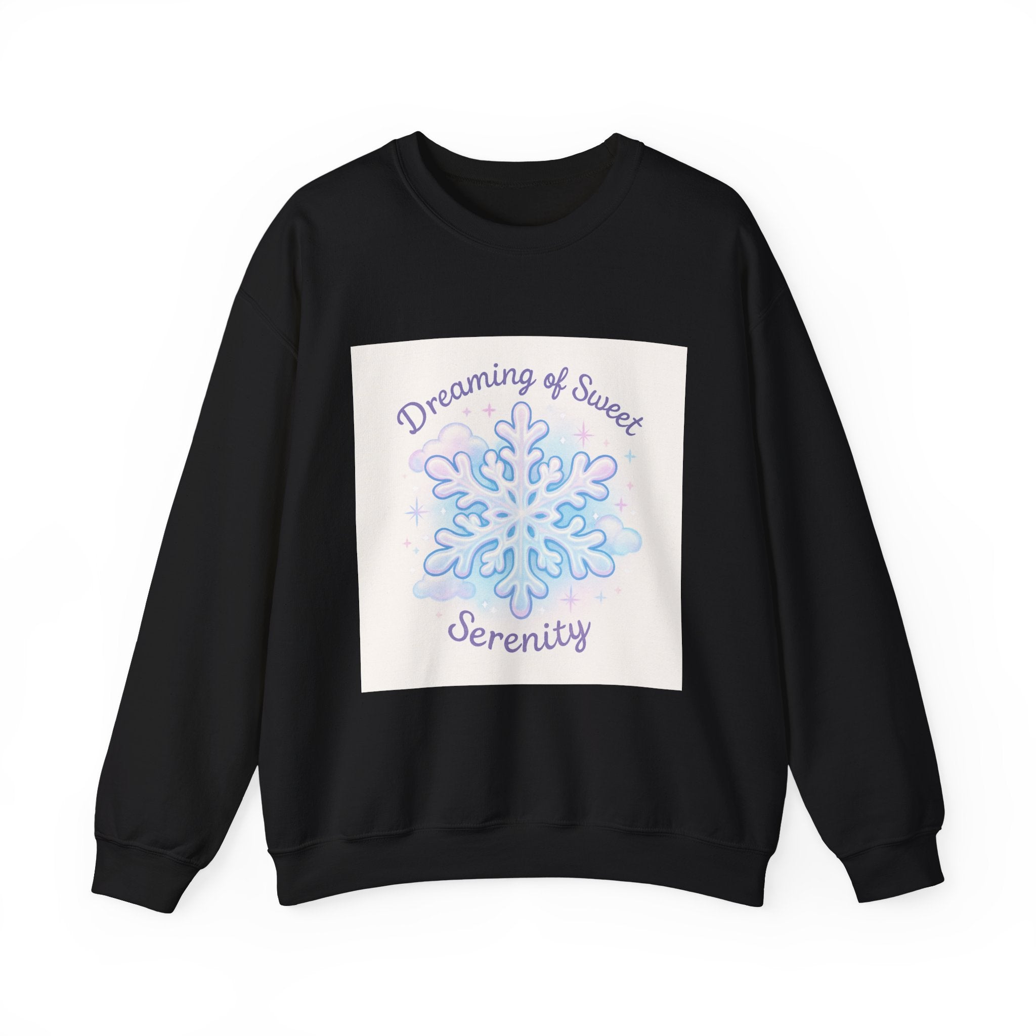Sweatshirt — 'Dreaming of Sweet Serenity' Snowflake Cozy Crewneck
