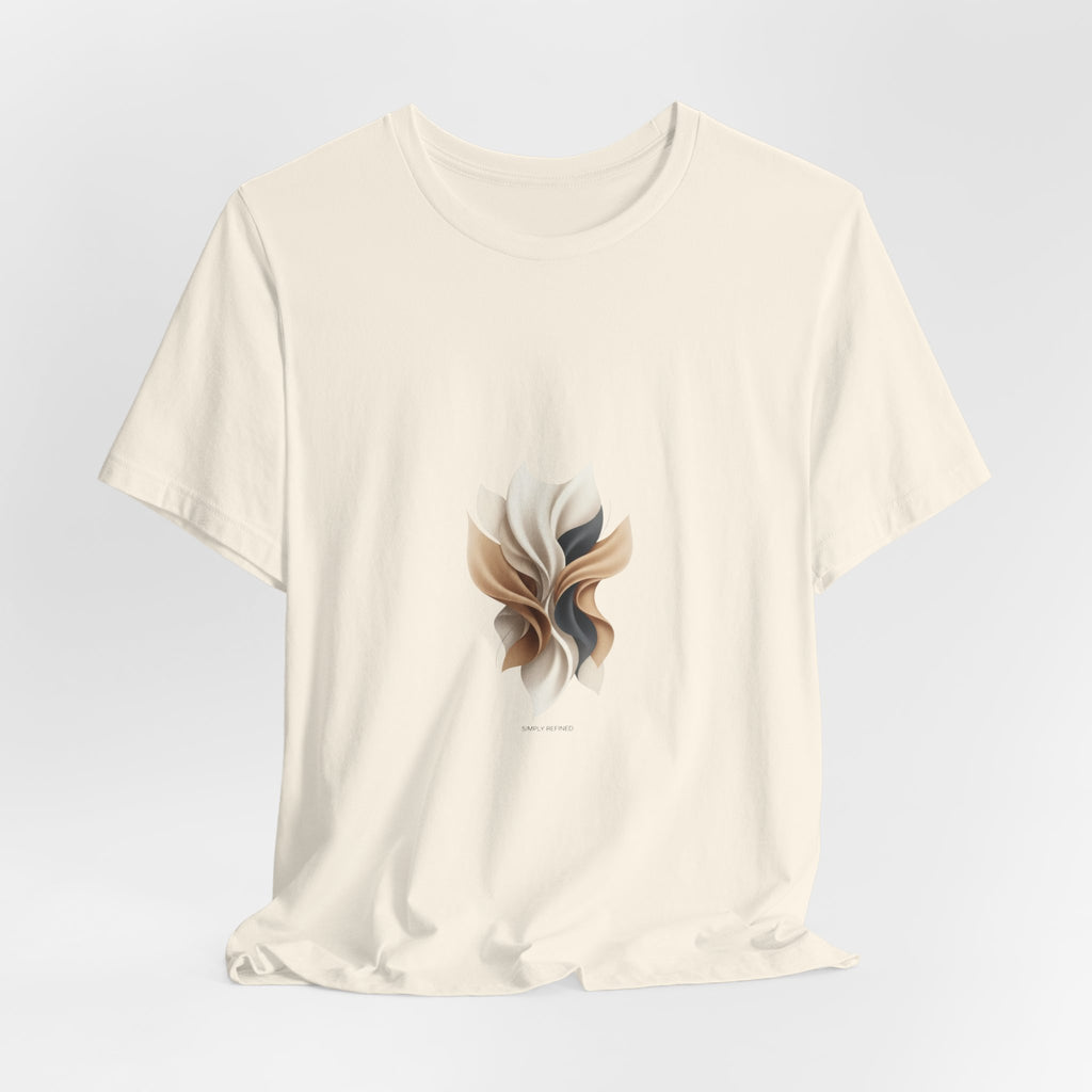 Neutral Abstract Bloom Tee, minimalist logo shirt, premium basics