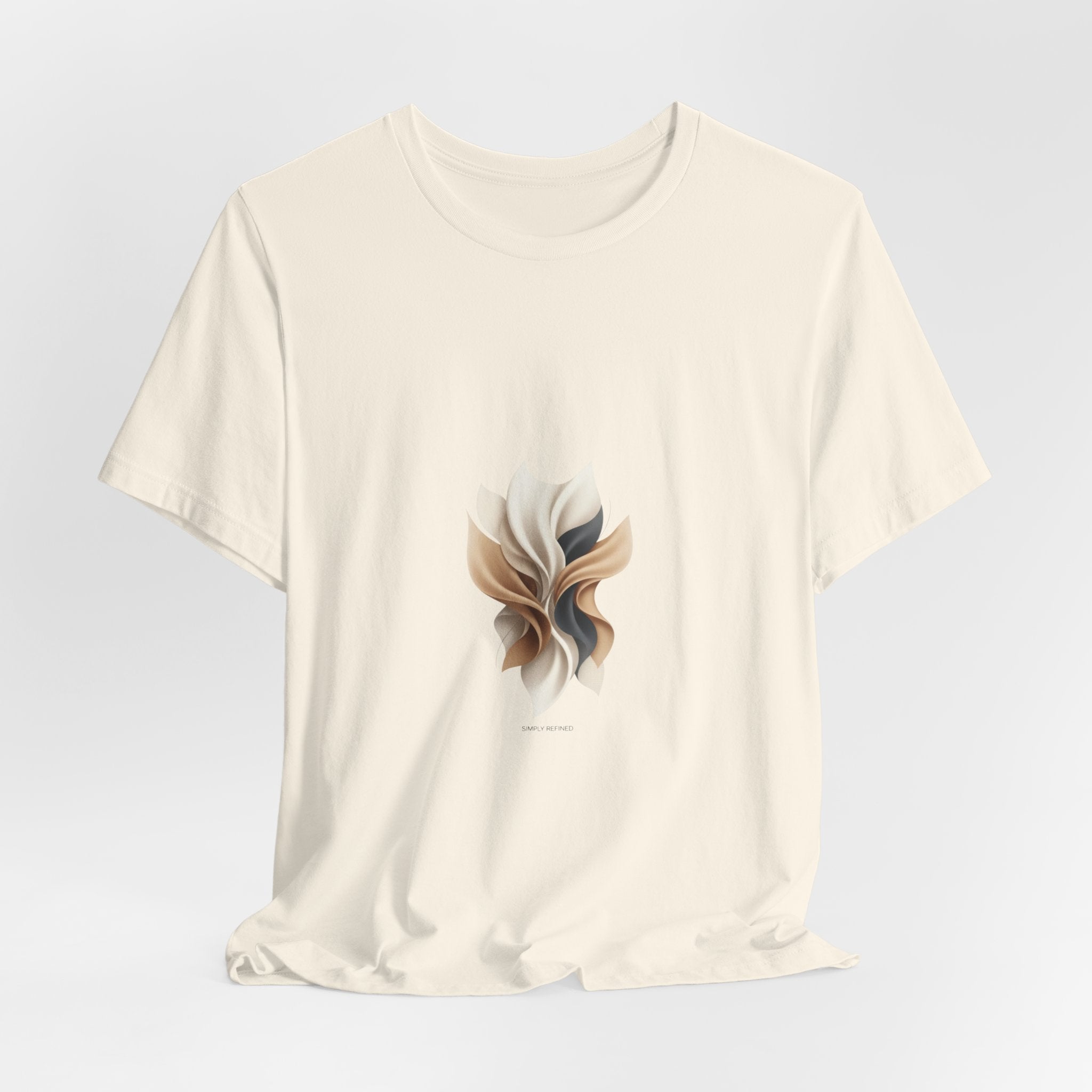 Neutral Abstract Bloom Tee, minimalist logo shirt, premium basics
