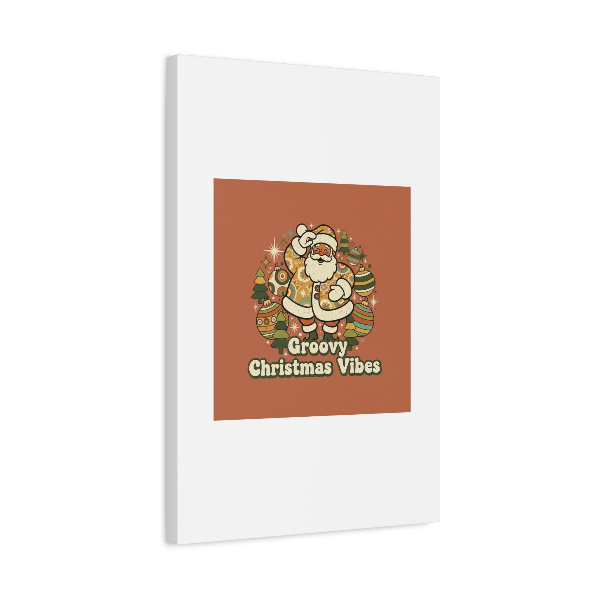 Groovy Christmas Vibes Canvas | 1970s Retro Holiday Art, Vintage Noel
