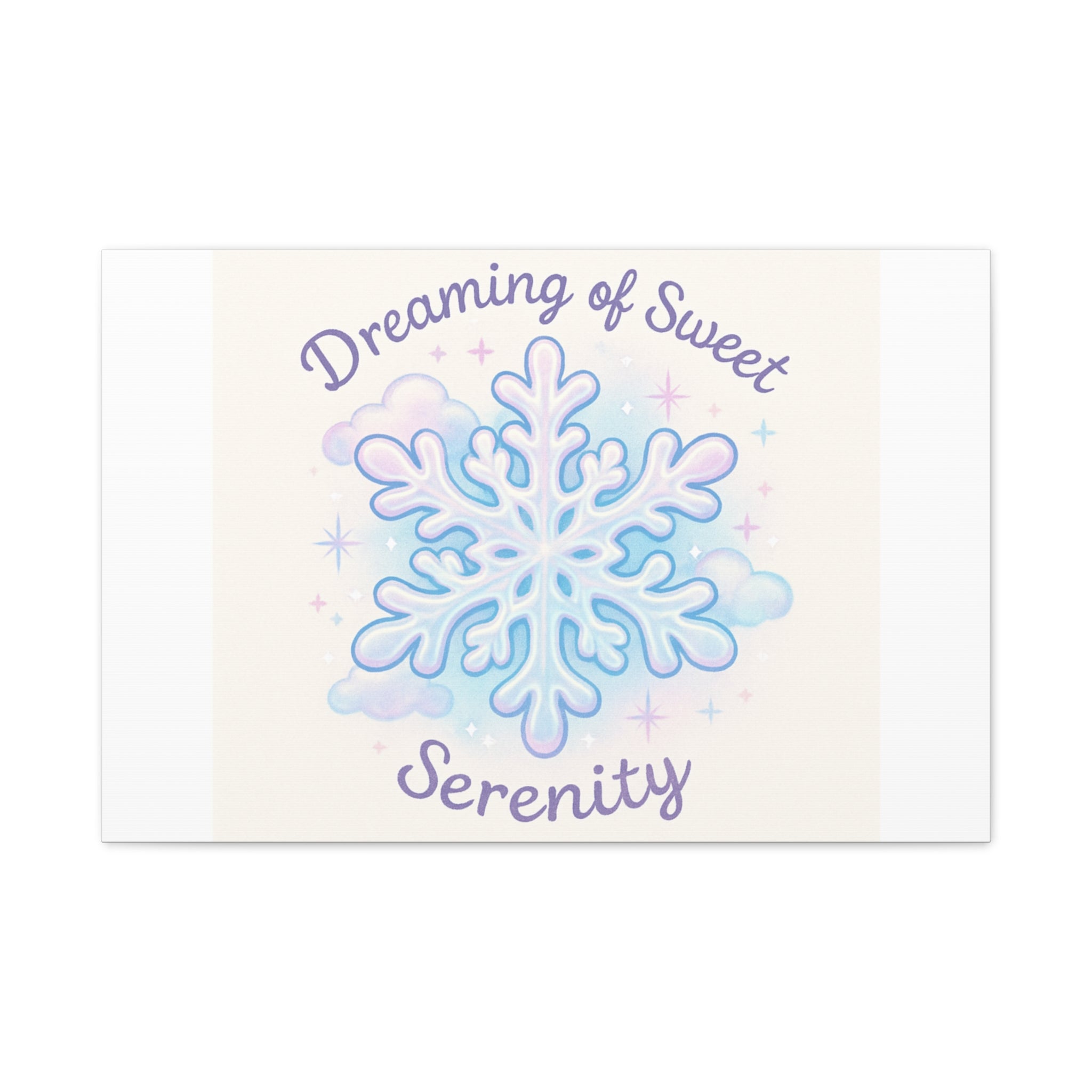 Canvas Wall Art - "Dreaming of Sweet Serenity" Snowflake Illustration
