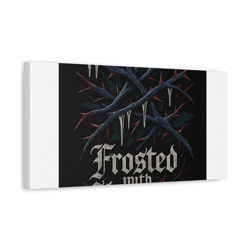 Frosted With Shadows Canvas Art — Gothic Winter Icicle Wall Decor